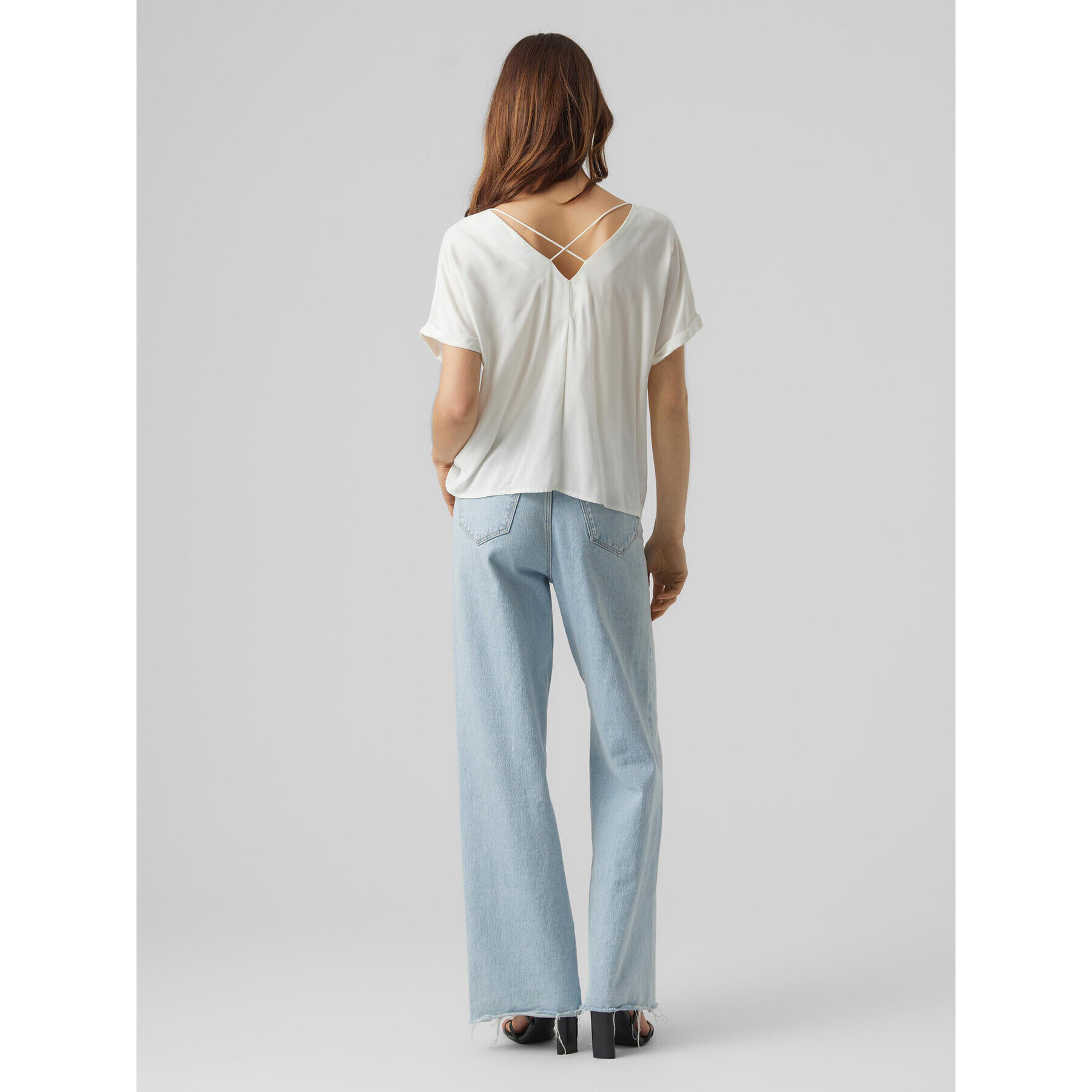 Vero Moda Bluză Flia 10288373 Alb Wide Fit - Pled.ro