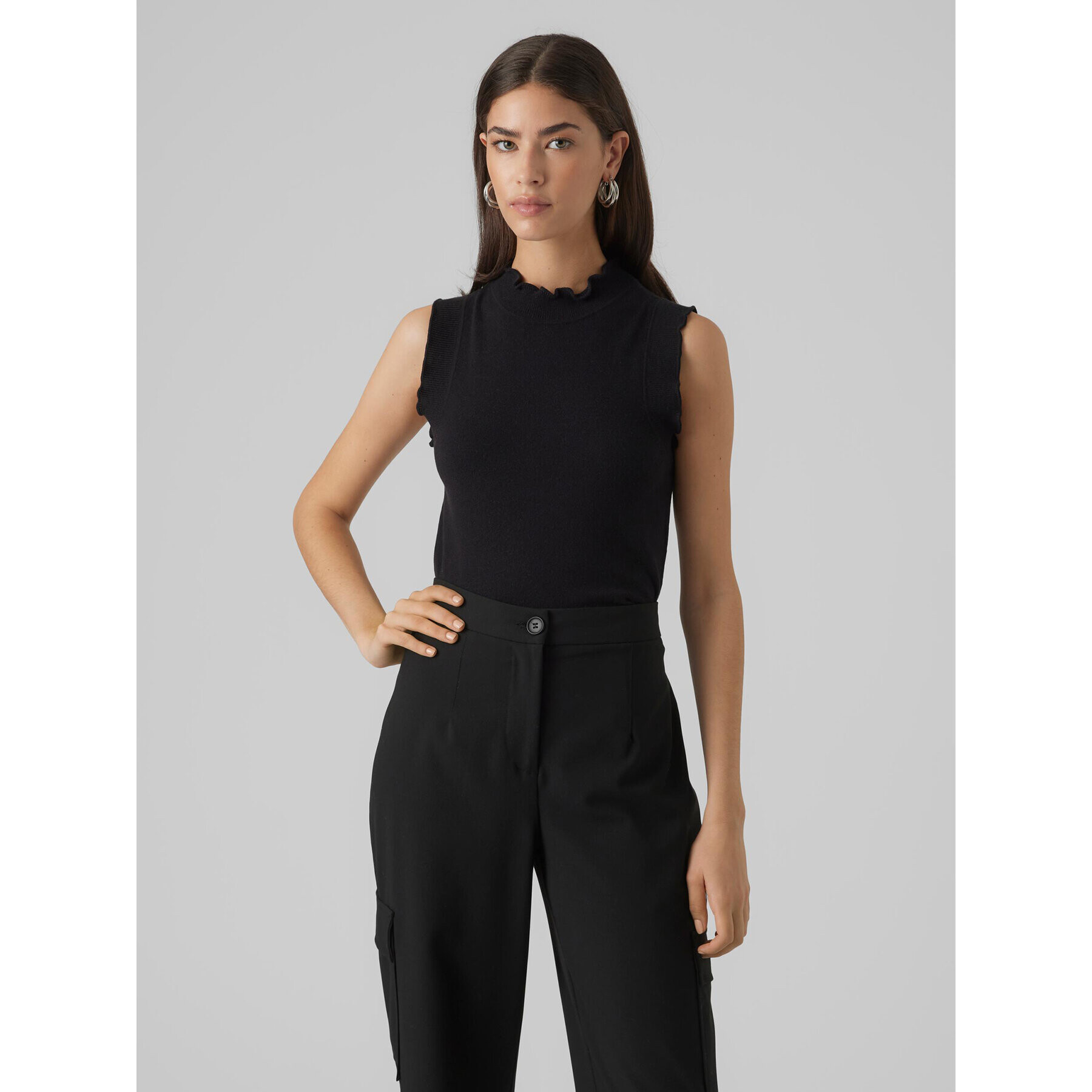 Vero Moda Bluză Gold 10297855 Negru Slim Fit - Pled.ro