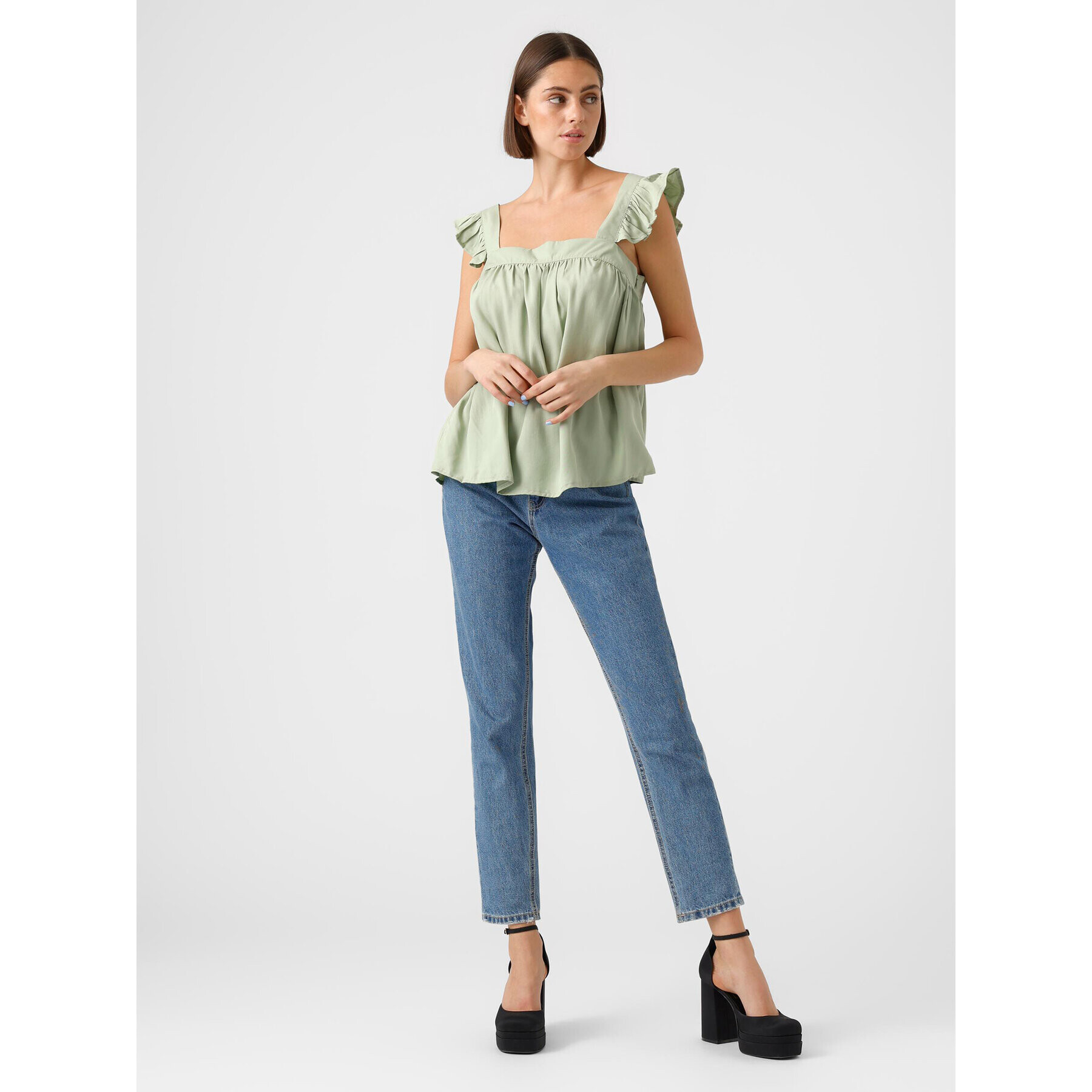 Vero Moda Bluză Harper 10283819 Verde Regular Fit - Pled.ro