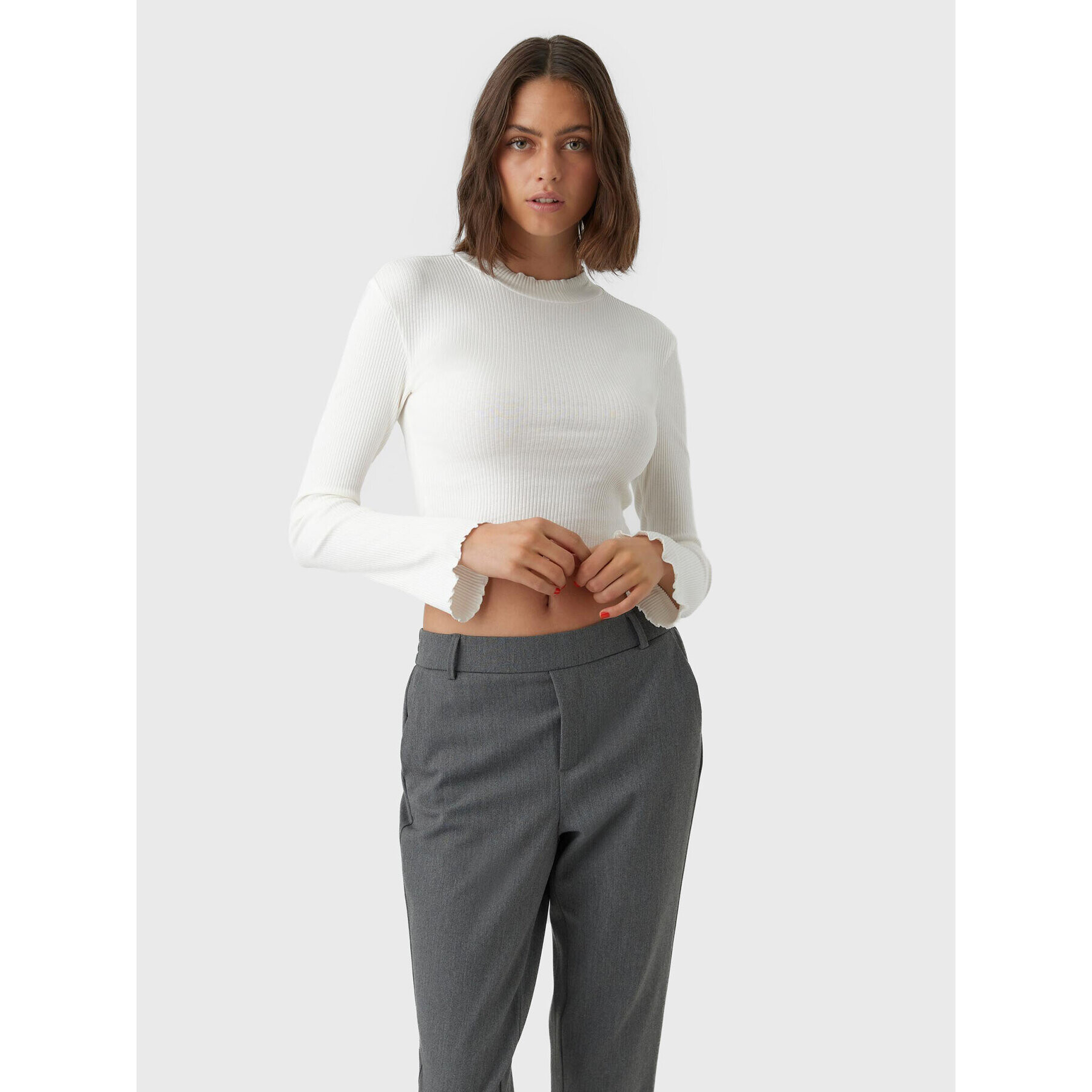 Vero Moda Bluză Hati 10275570 Alb Slim Fit - Pled.ro