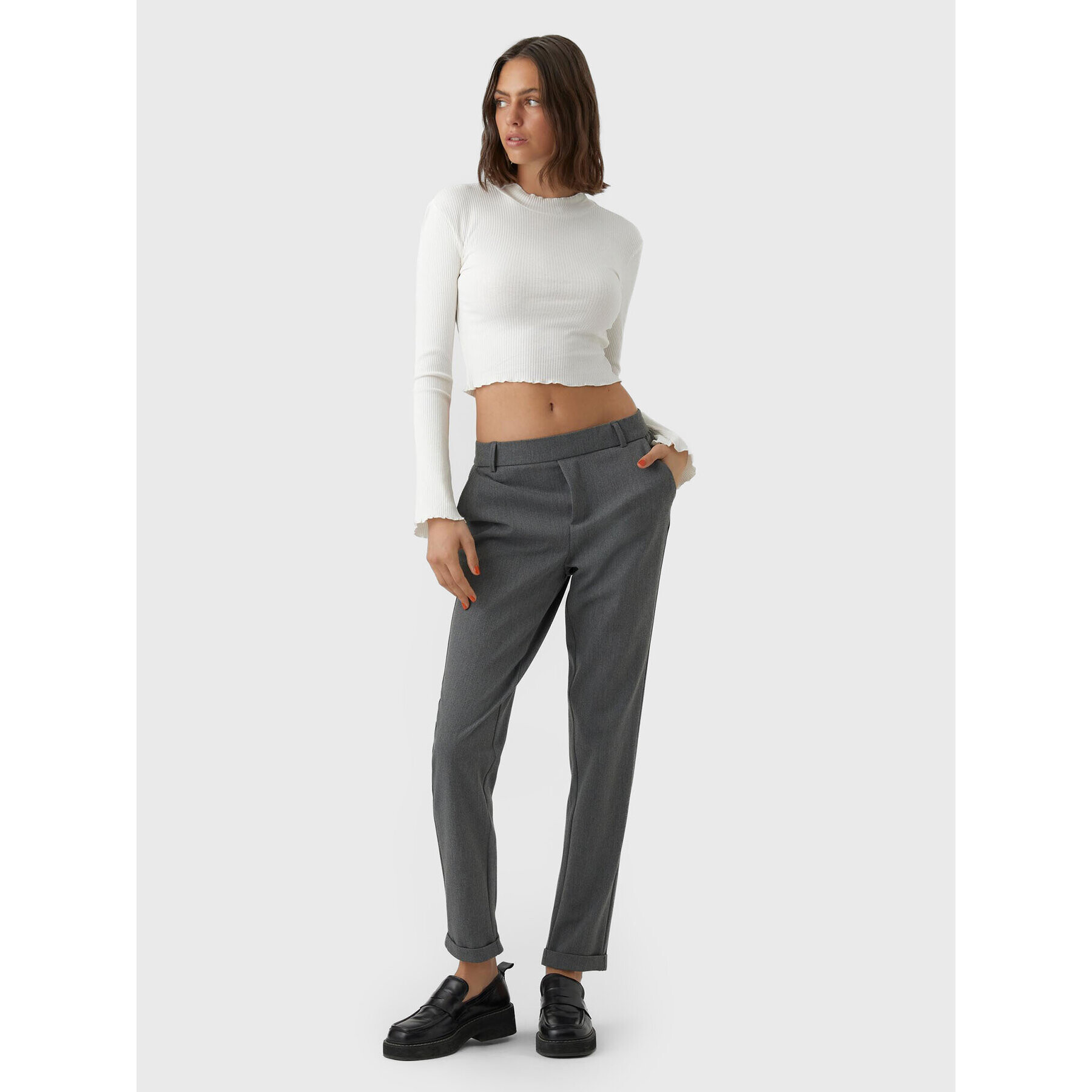 Vero Moda Bluză Hati 10275570 Alb Slim Fit - Pled.ro