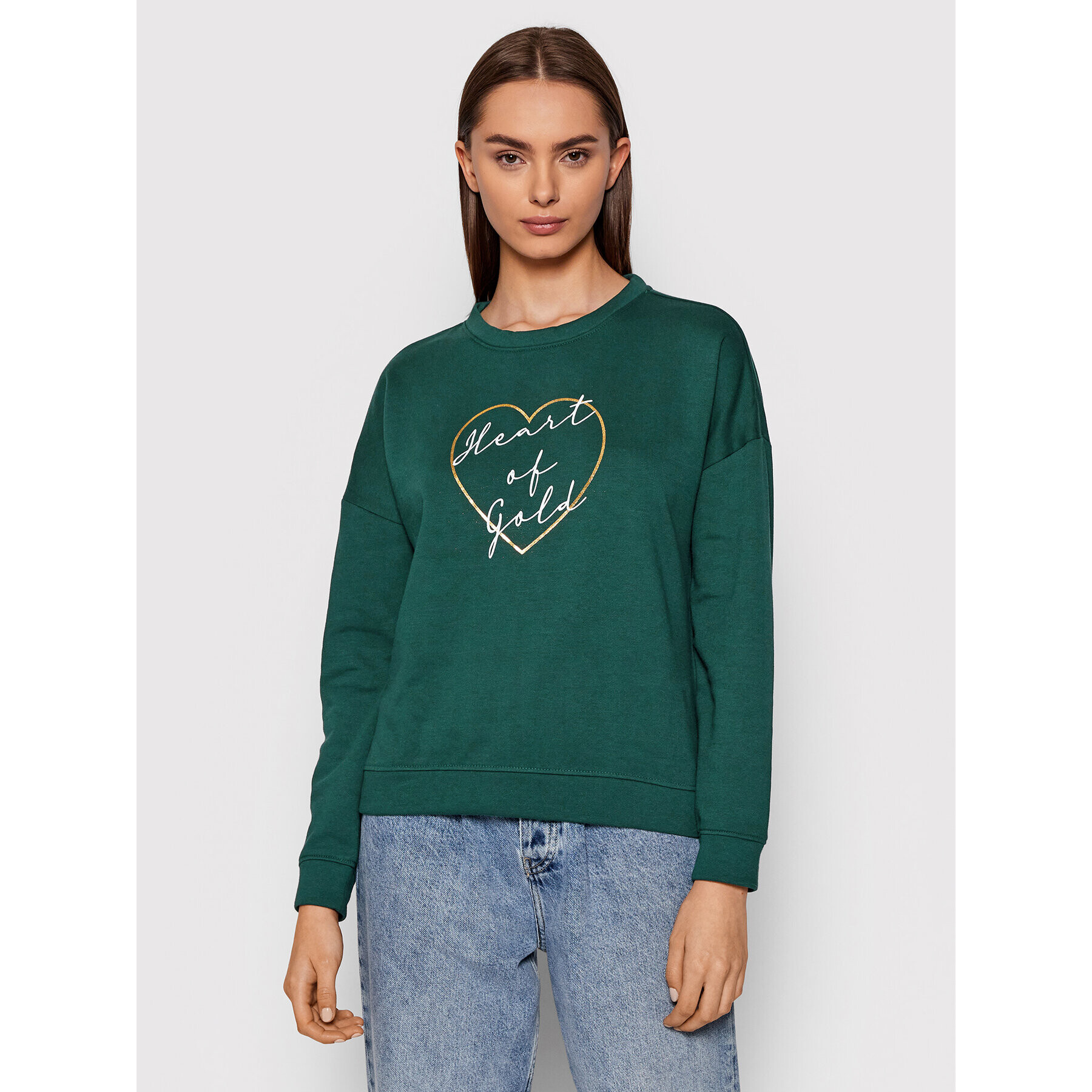 Vero Moda Bluză Heart 10262914 Verde Regular Fit - Pled.ro