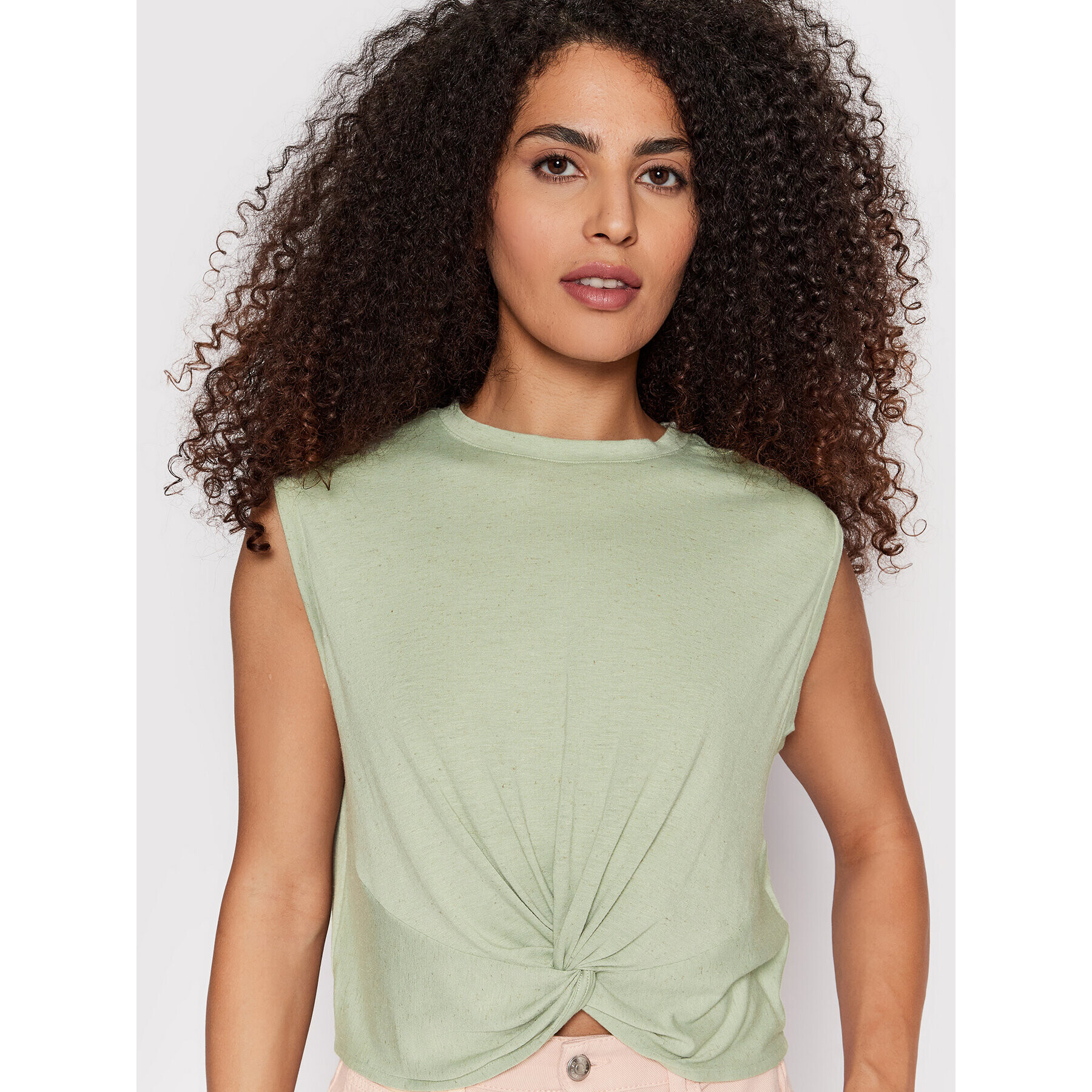 Vero Moda Bluză June 10262295 Verde Regular Fit - Pled.ro