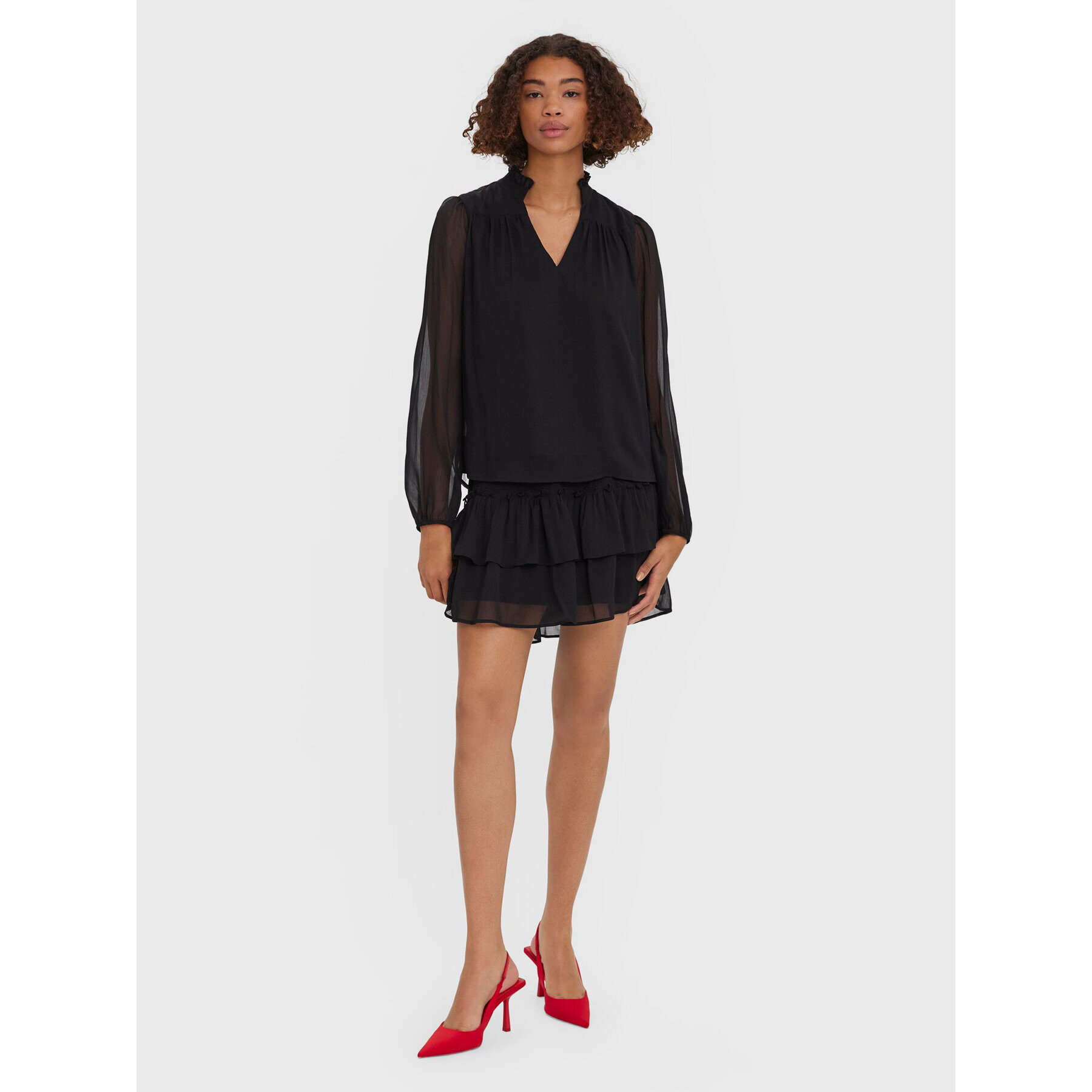 Vero Moda Bluză Kaya 10274191 Negru Regular Fit - Pled.ro