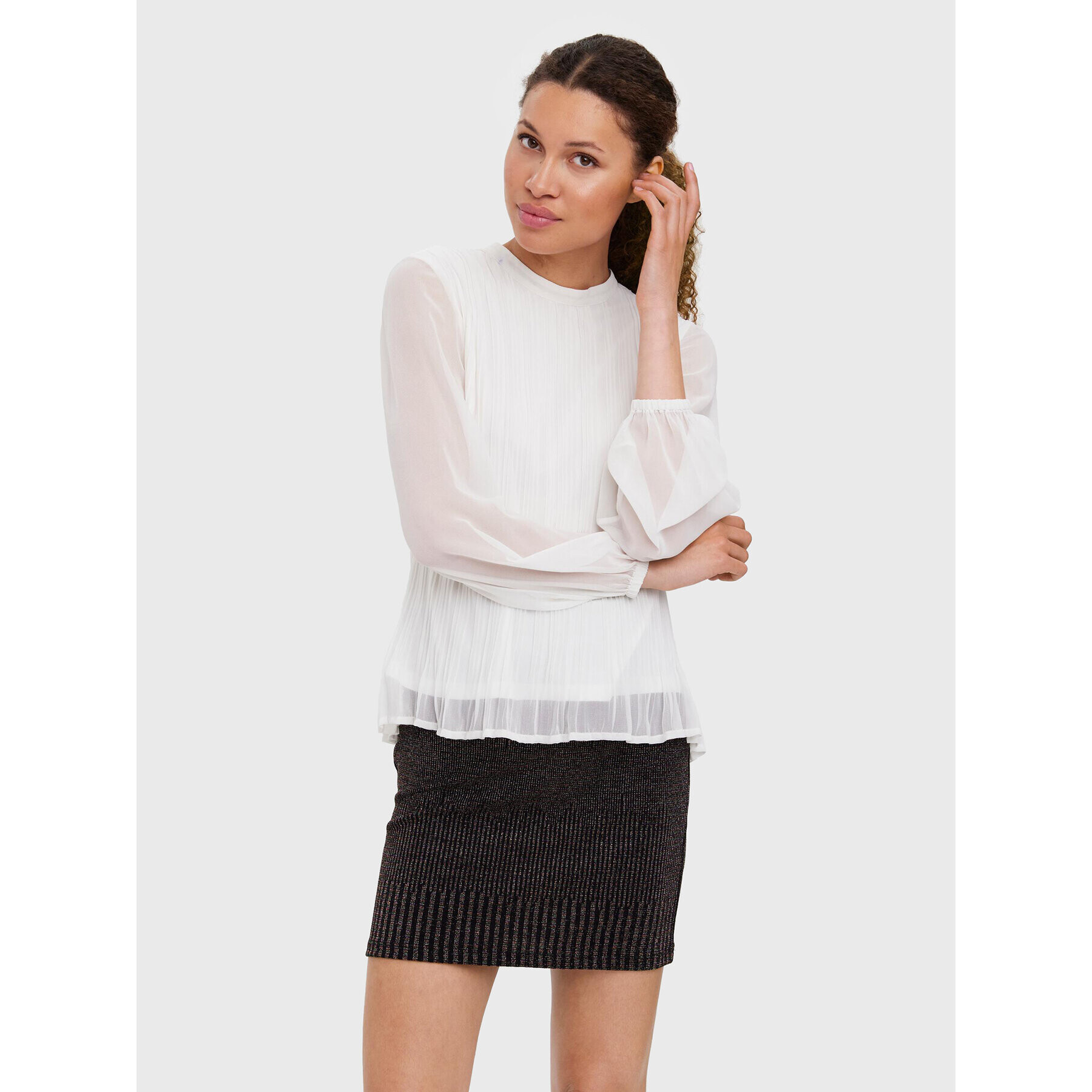 Vero Moda Bluză Klasi 10276363 Écru Regular Fit - Pled.ro