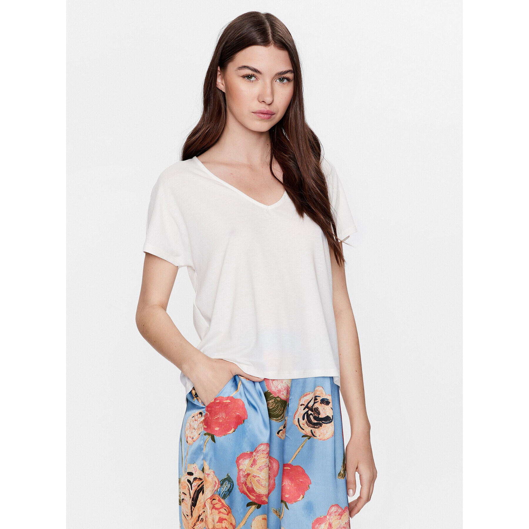 Vero Moda Bluză Marijune 10281911 Alb Regular Fit - Pled.ro