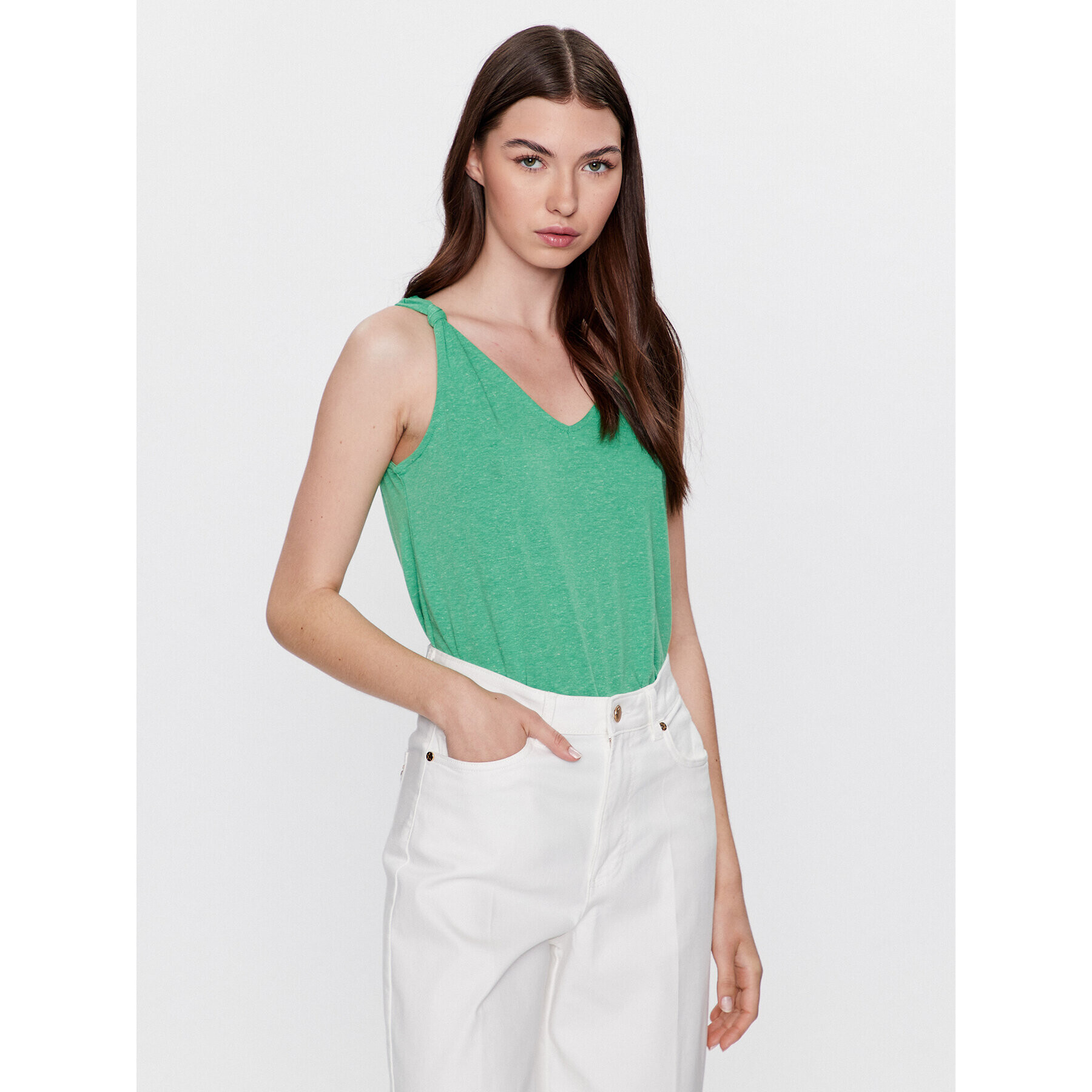 Vero Moda Bluză Marijune 10281931 Verde Regular Fit - Pled.ro