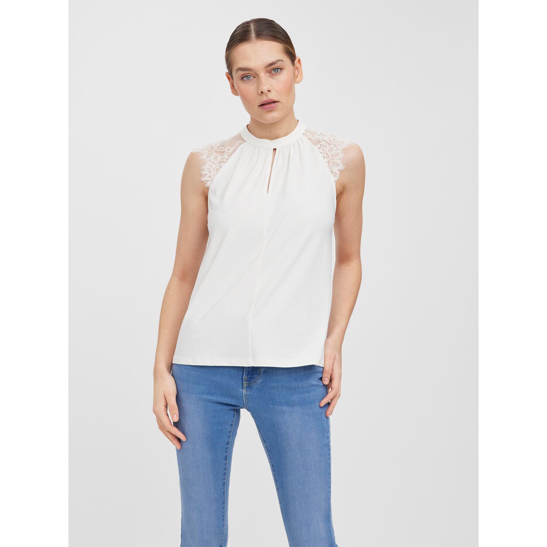 Vero Moda Bluză Milla 10226072 Alb Regular Fit - Pled.ro