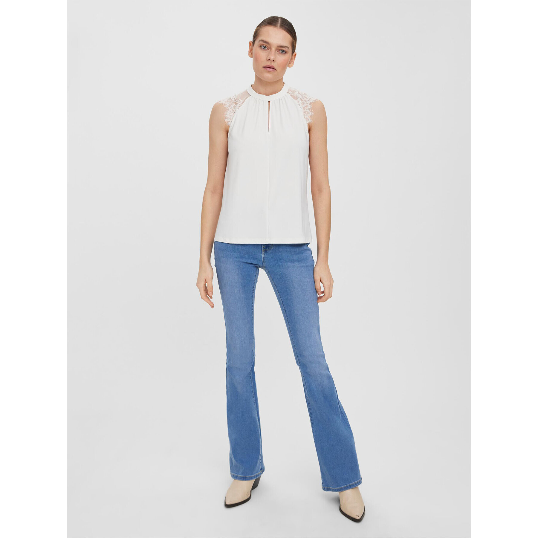 Vero Moda Bluză Milla 10226072 Alb Regular Fit - Pled.ro