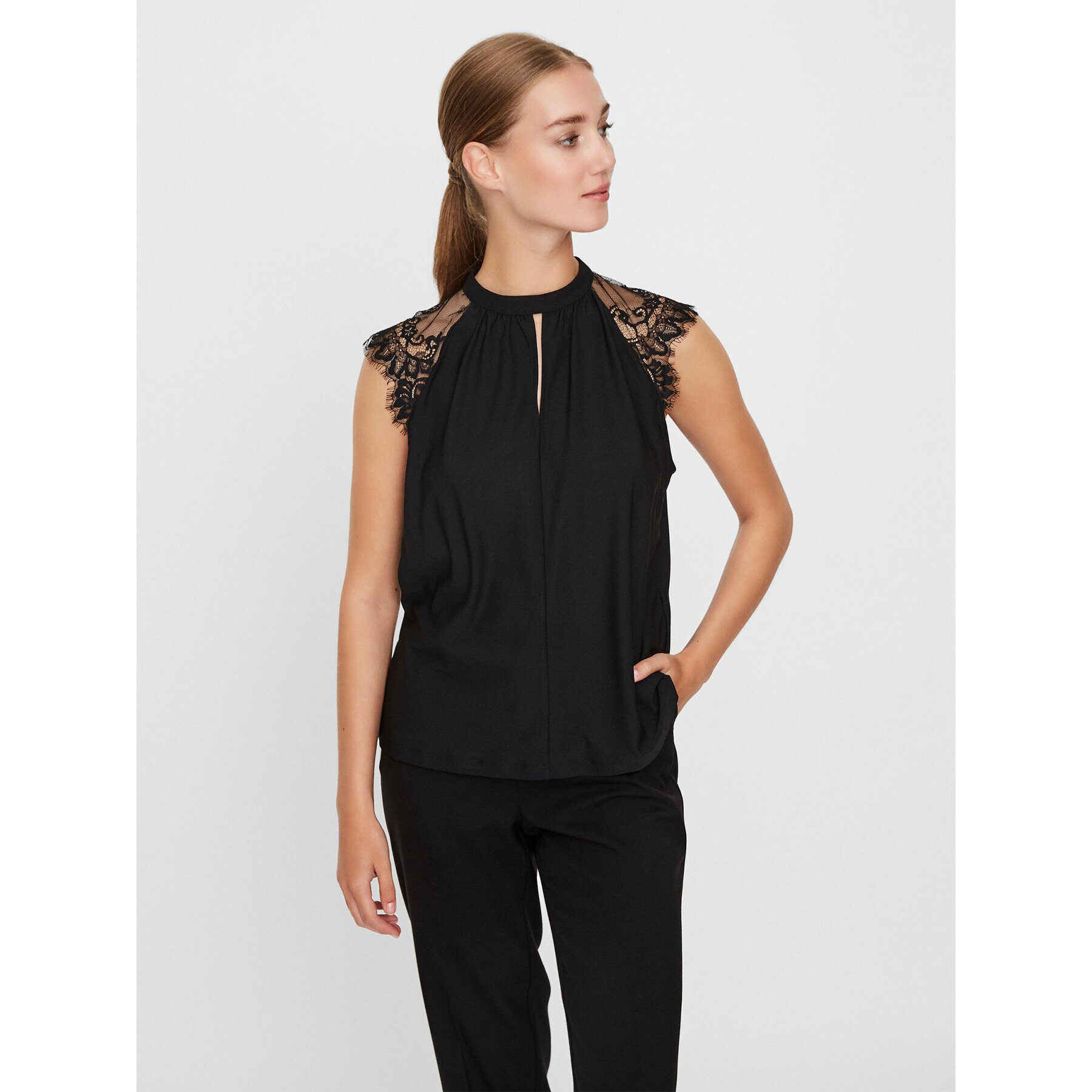 Vero Moda Bluză Milla 10226072 Negru Regular Fit - Pled.ro