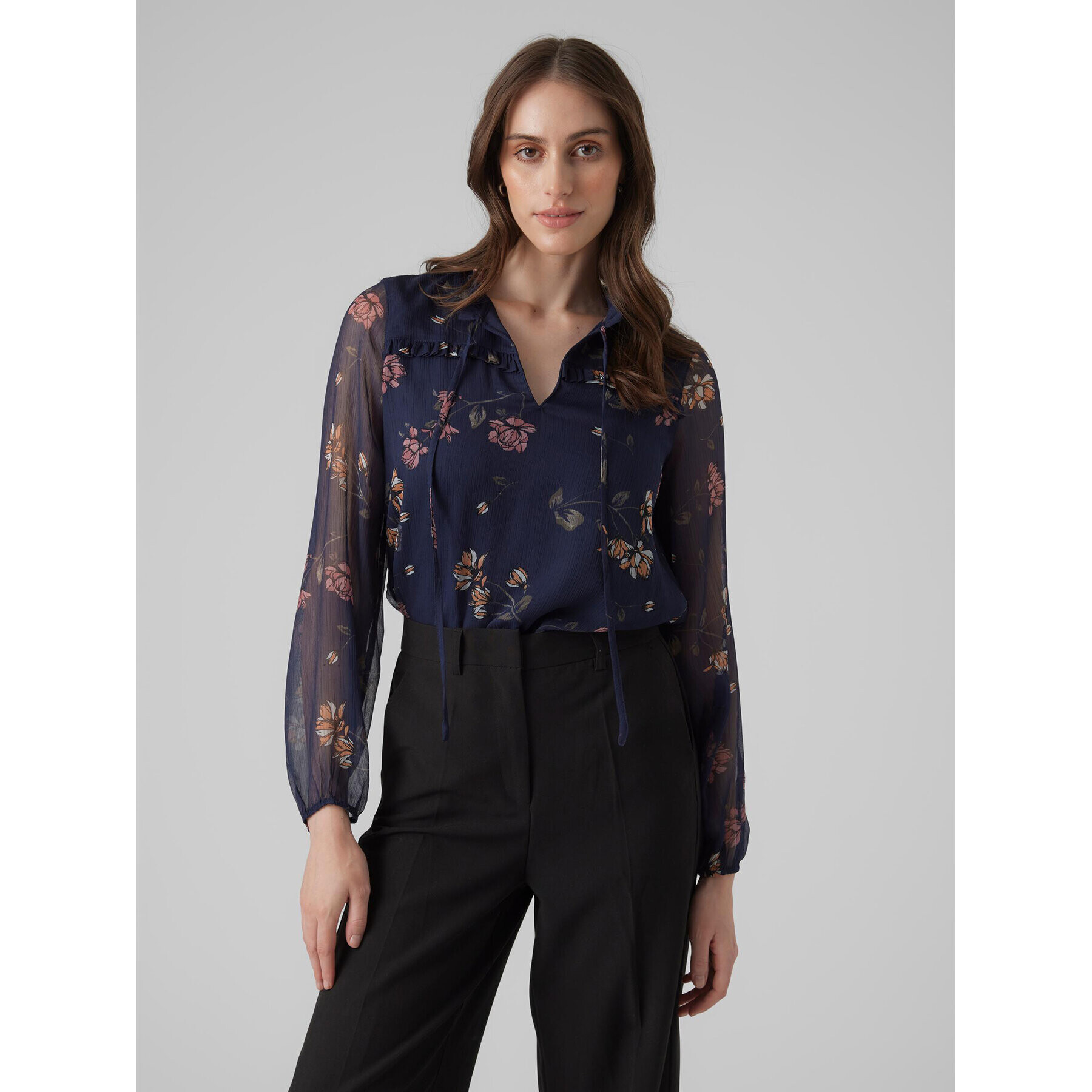 Vero Moda Bluză Milla 10295551 Bleumarin Regular Fit - Pled.ro