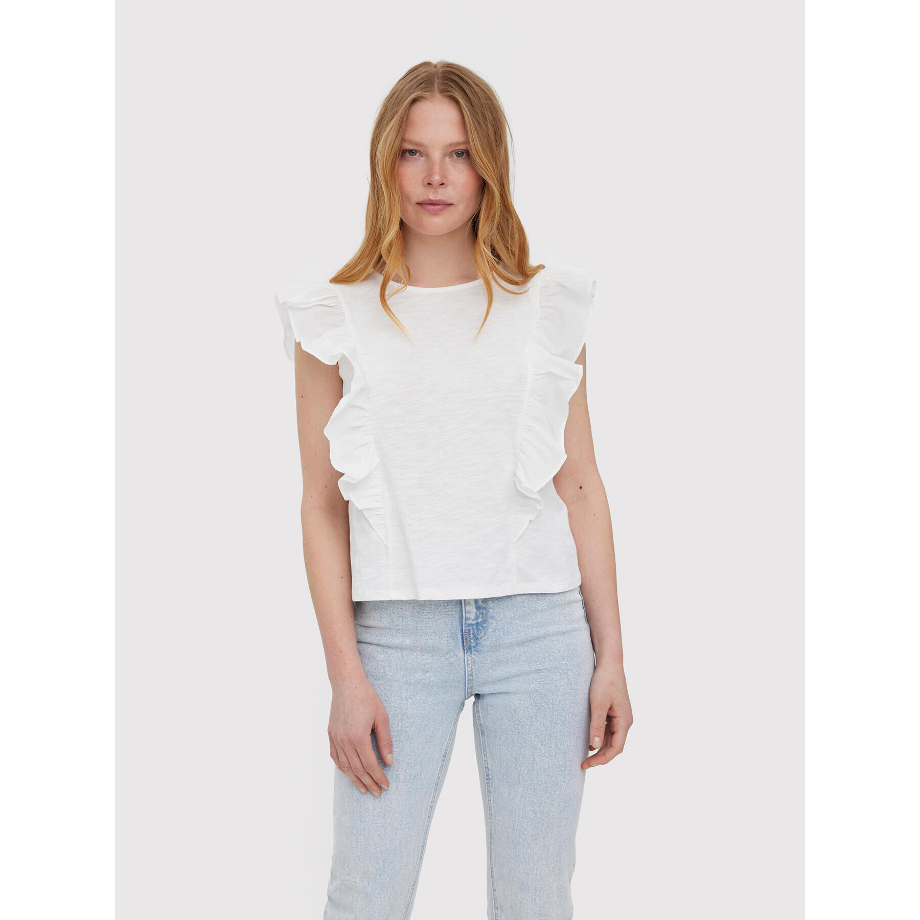 Vero Moda Bluză Ovina 10265116 Alb Regular Fit - Pled.ro