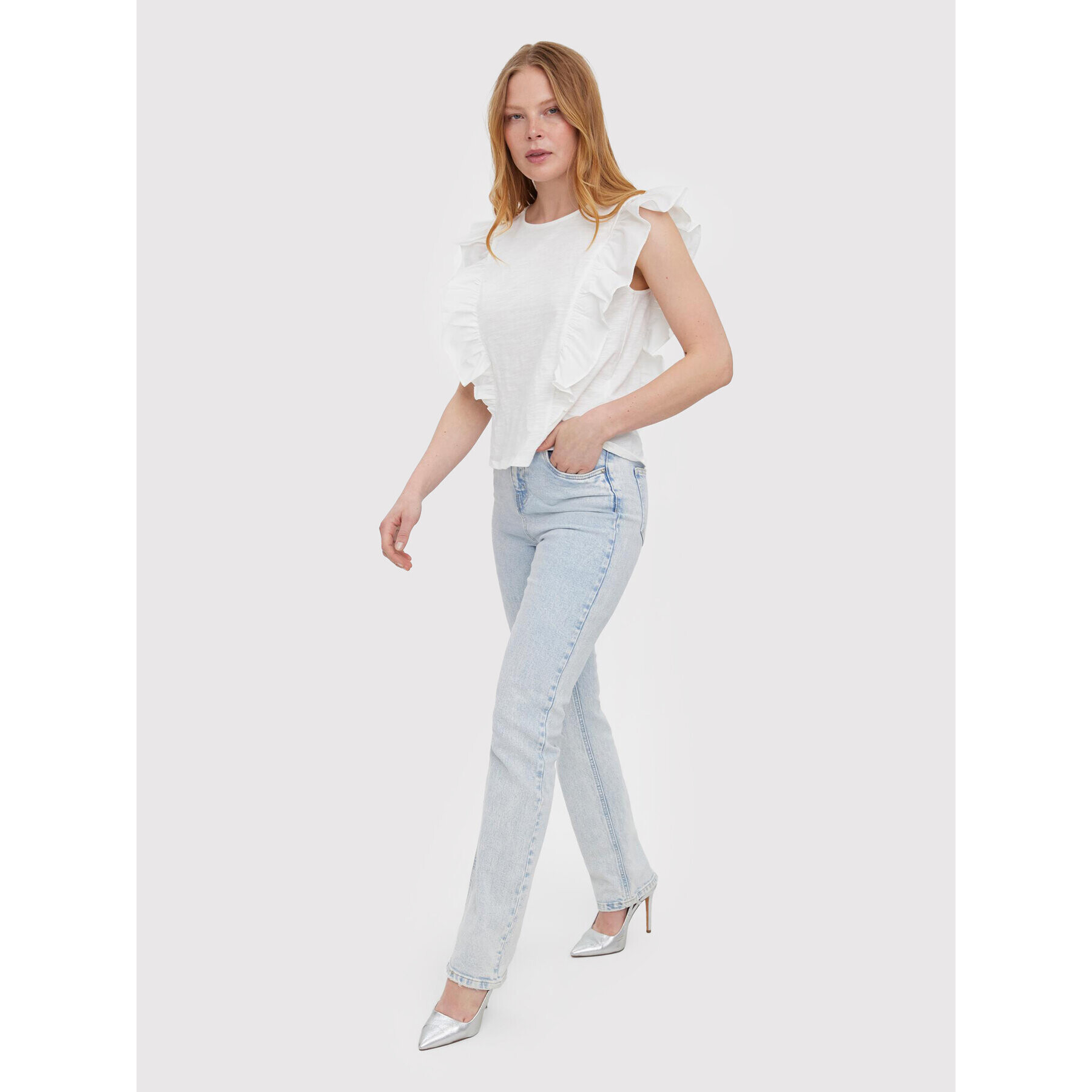 Vero Moda Bluză Ovina 10265116 Alb Regular Fit - Pled.ro