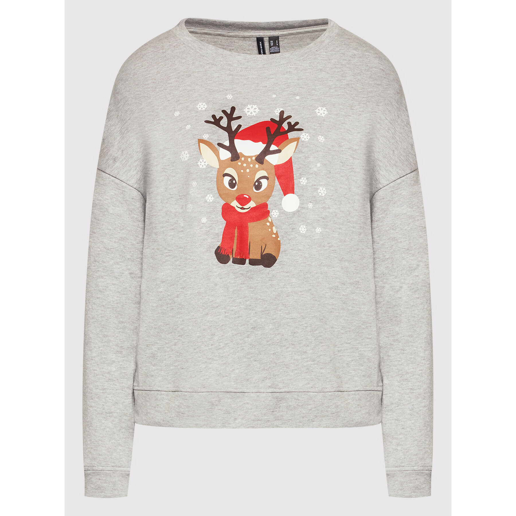 Vero Moda Bluză Reindeer 10262925 Gri Relaxed Fit - Pled.ro