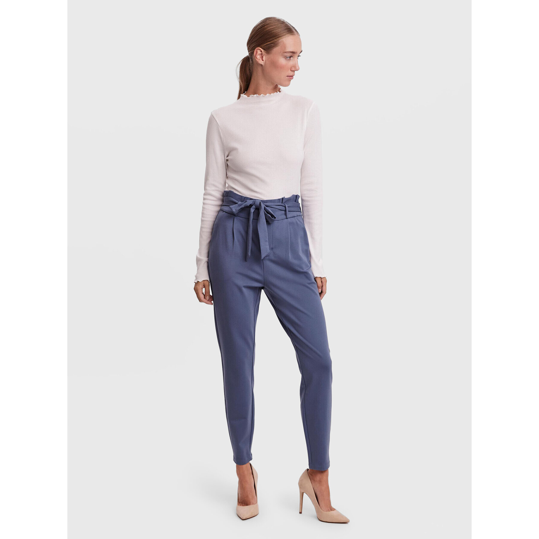 Vero Moda Bluză Vio 10259206 Alb Slim Fit - Pled.ro