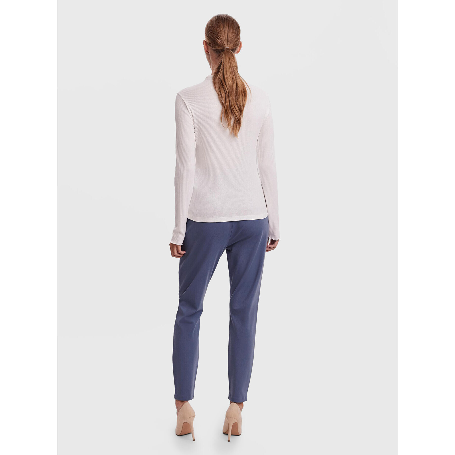 Vero Moda Bluză Vio 10259206 Alb Slim Fit - Pled.ro