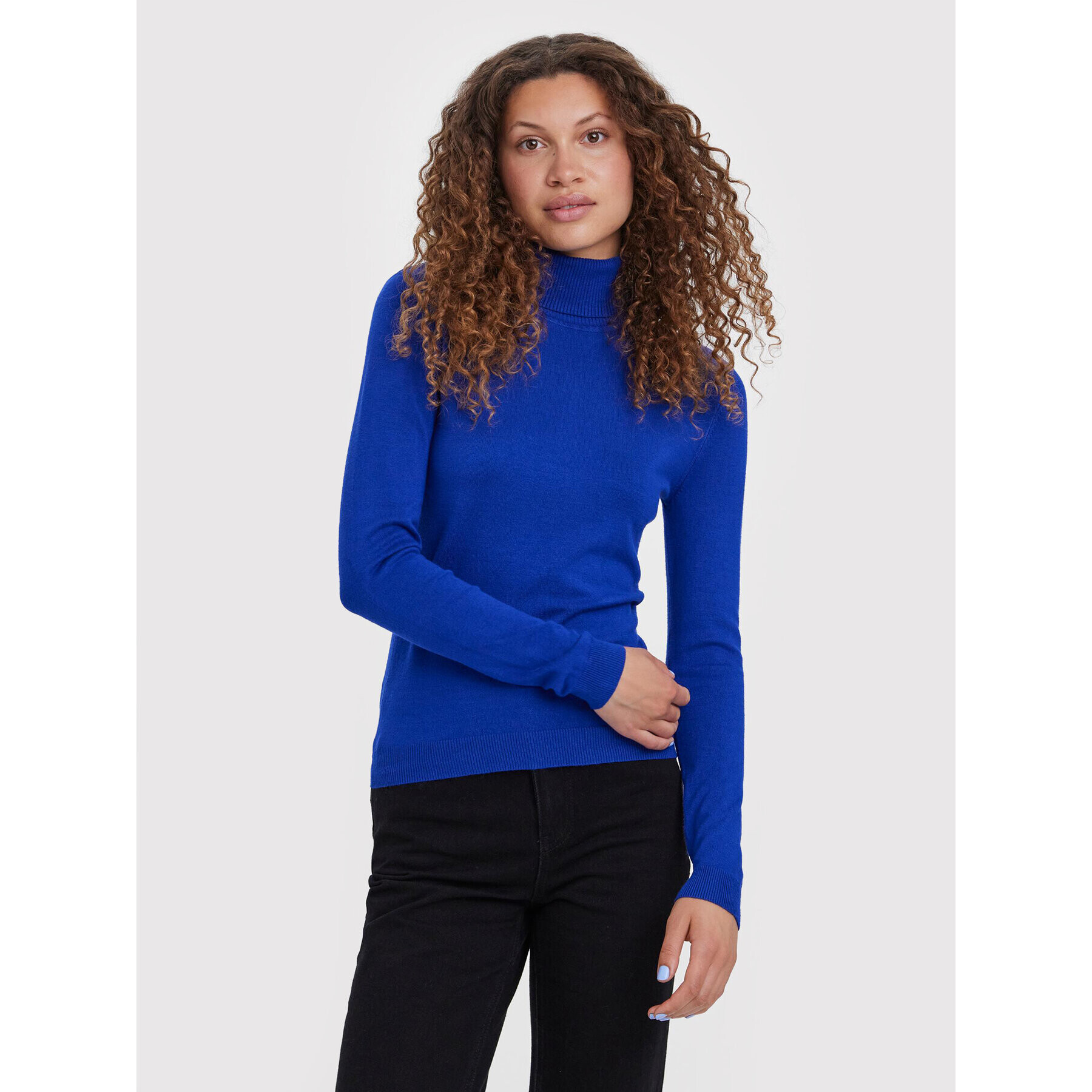 Vero Moda Bluză cu gât Glory 10231630 Albastru Slim Fit - Pled.ro