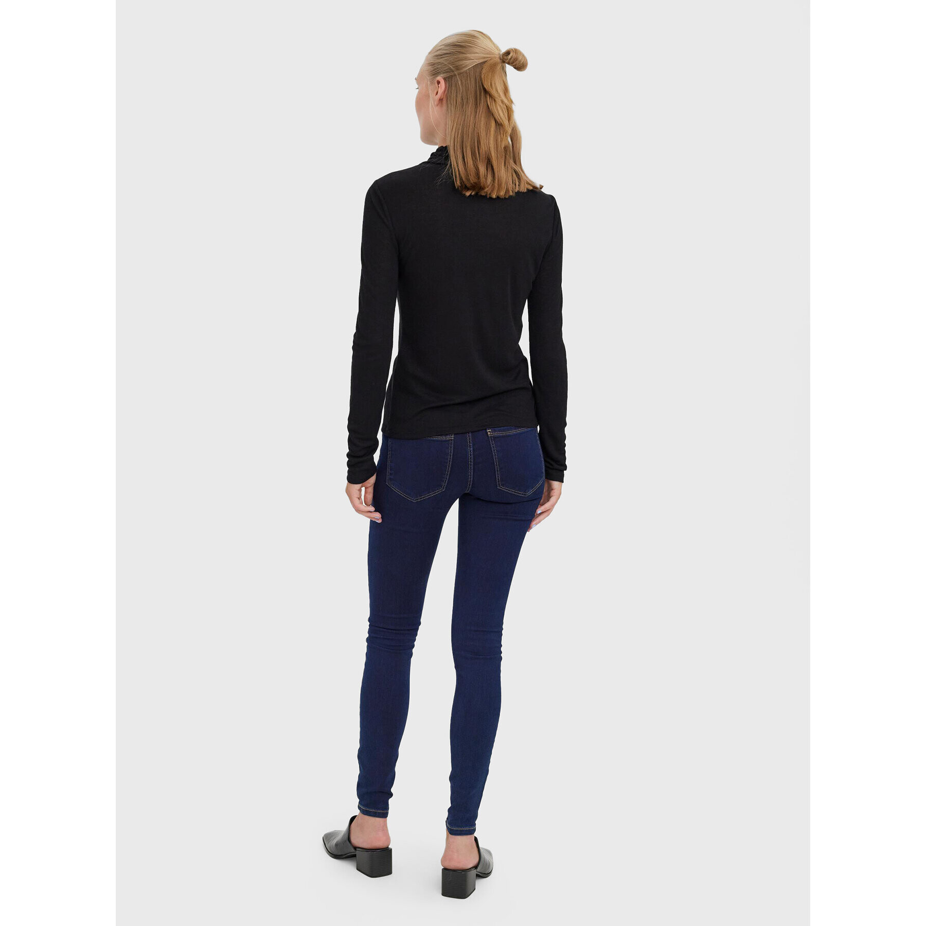 Vero Moda Bluză cu gât Mella 10271620 Negru Regular Fit - Pled.ro