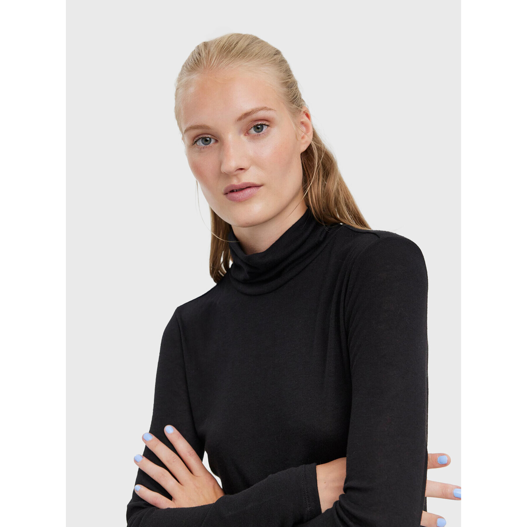 Vero Moda Bluză cu gât Mella 10271620 Negru Regular Fit - Pled.ro