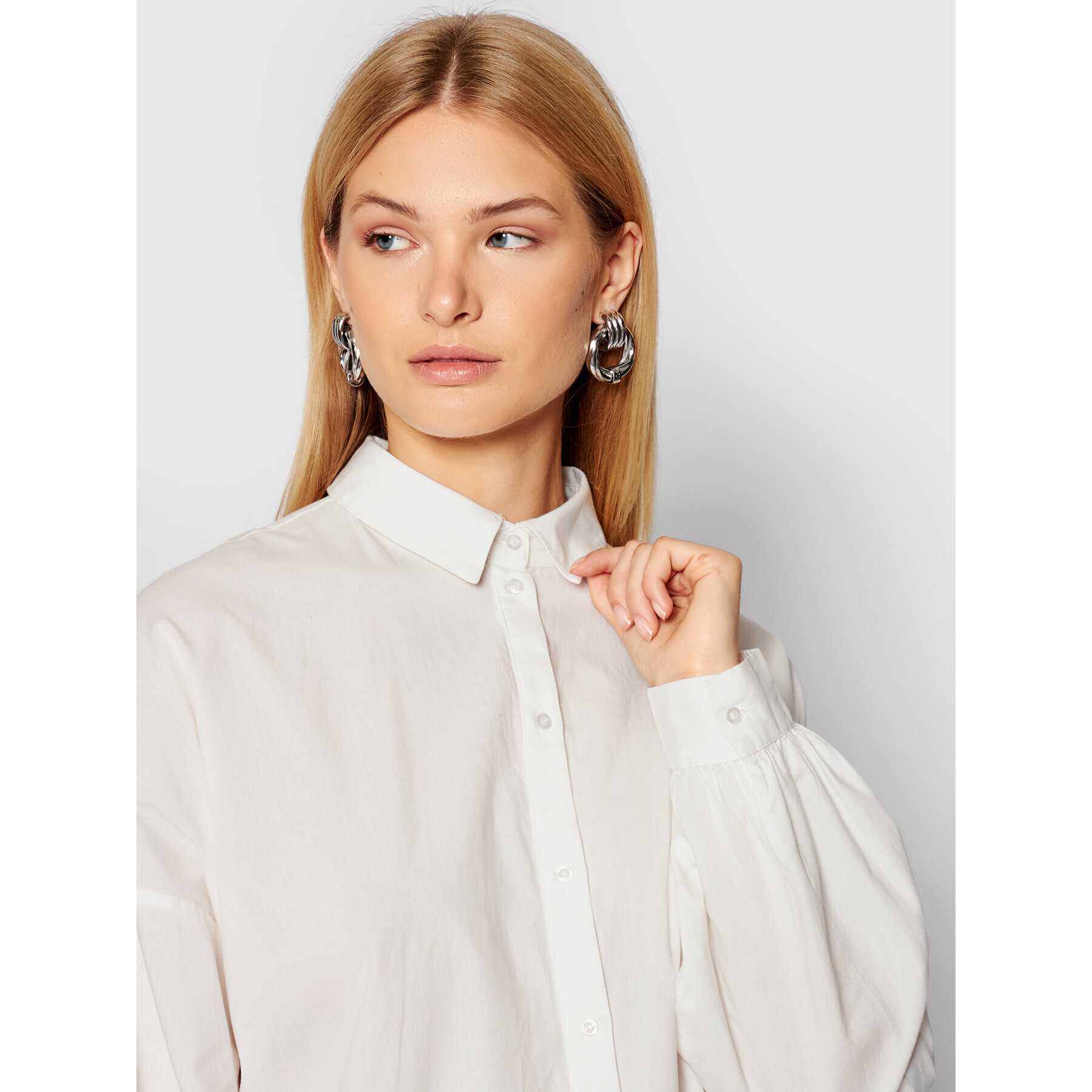 Vero Moda Cămașă Bina 10250576 Alb Oversize - Pled.ro