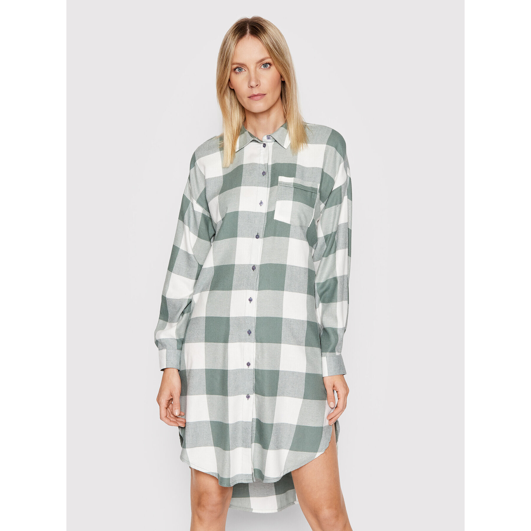 Vero Moda Rochie tip cămașă Kelly 10259986 Verde Oversize - Pled.ro