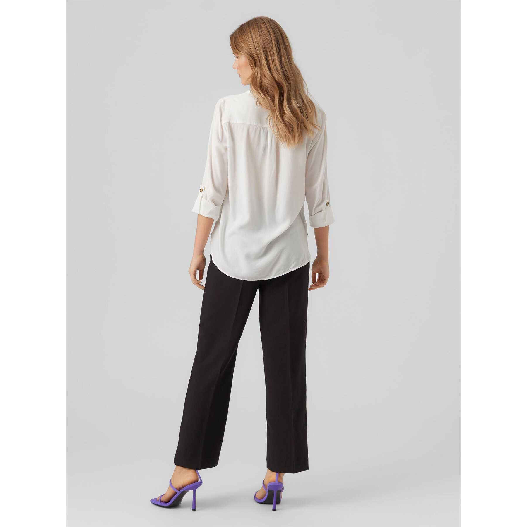 Vero Moda Cămașă Bumpy 10275283 Alb Regular Fit - Pled.ro