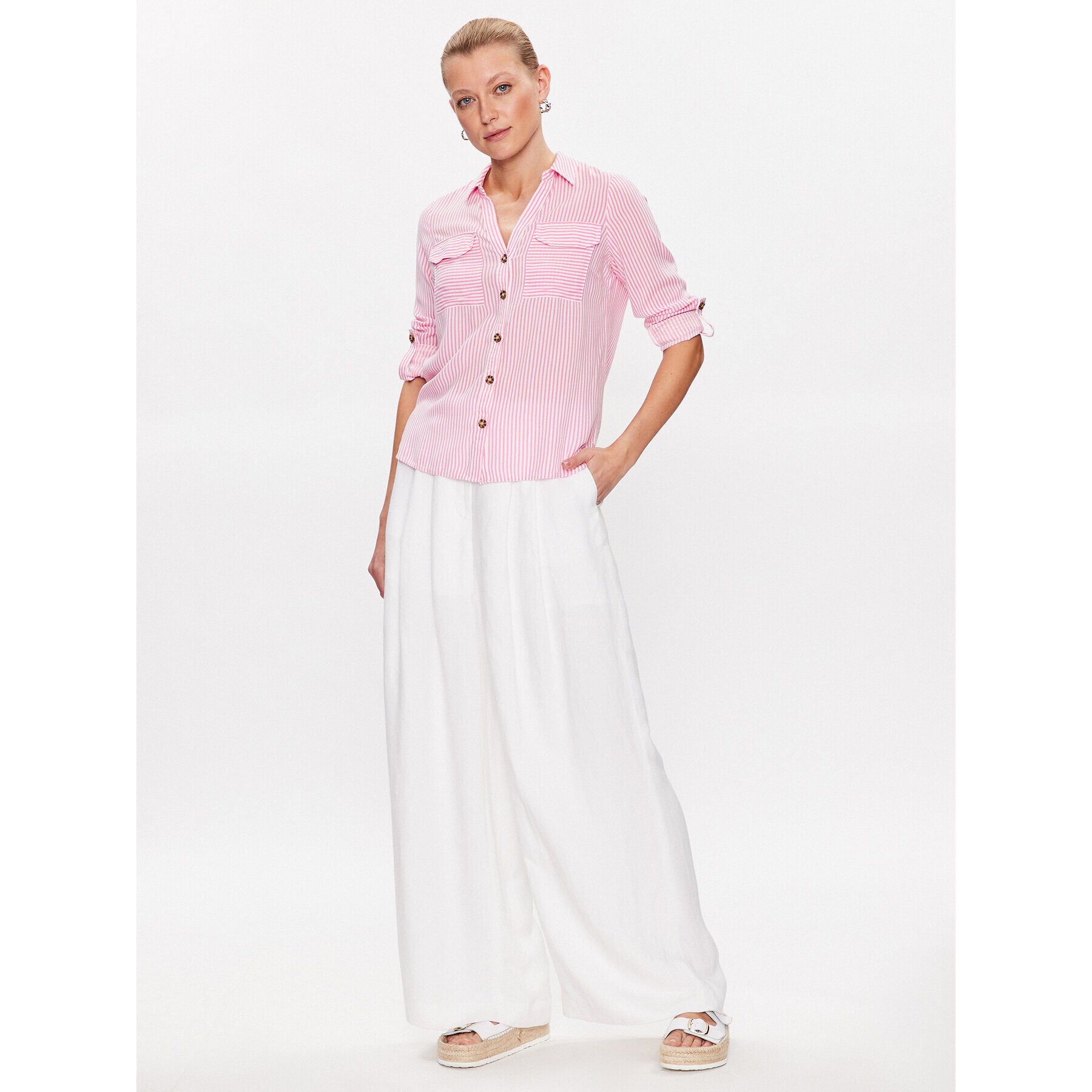 Vero Moda Cămașă Bumpy 10275283 Roz Regular Fit - Pled.ro