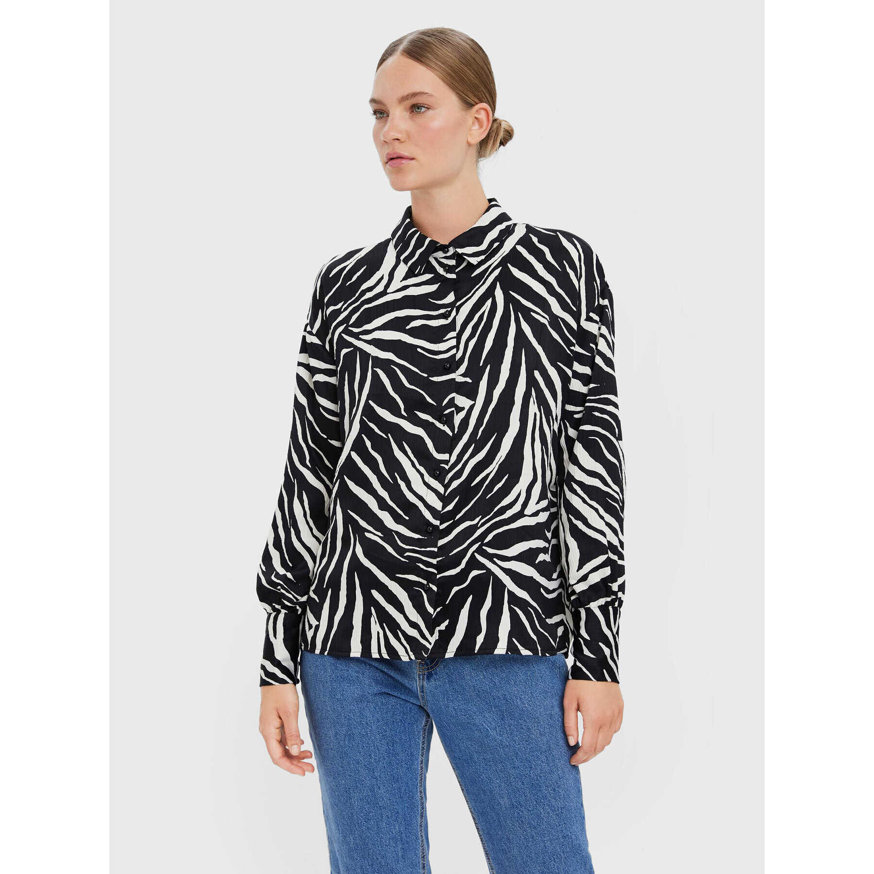 Vero Moda Cămașă Liva 10275278 Negru Relaxed Fit - Pled.ro