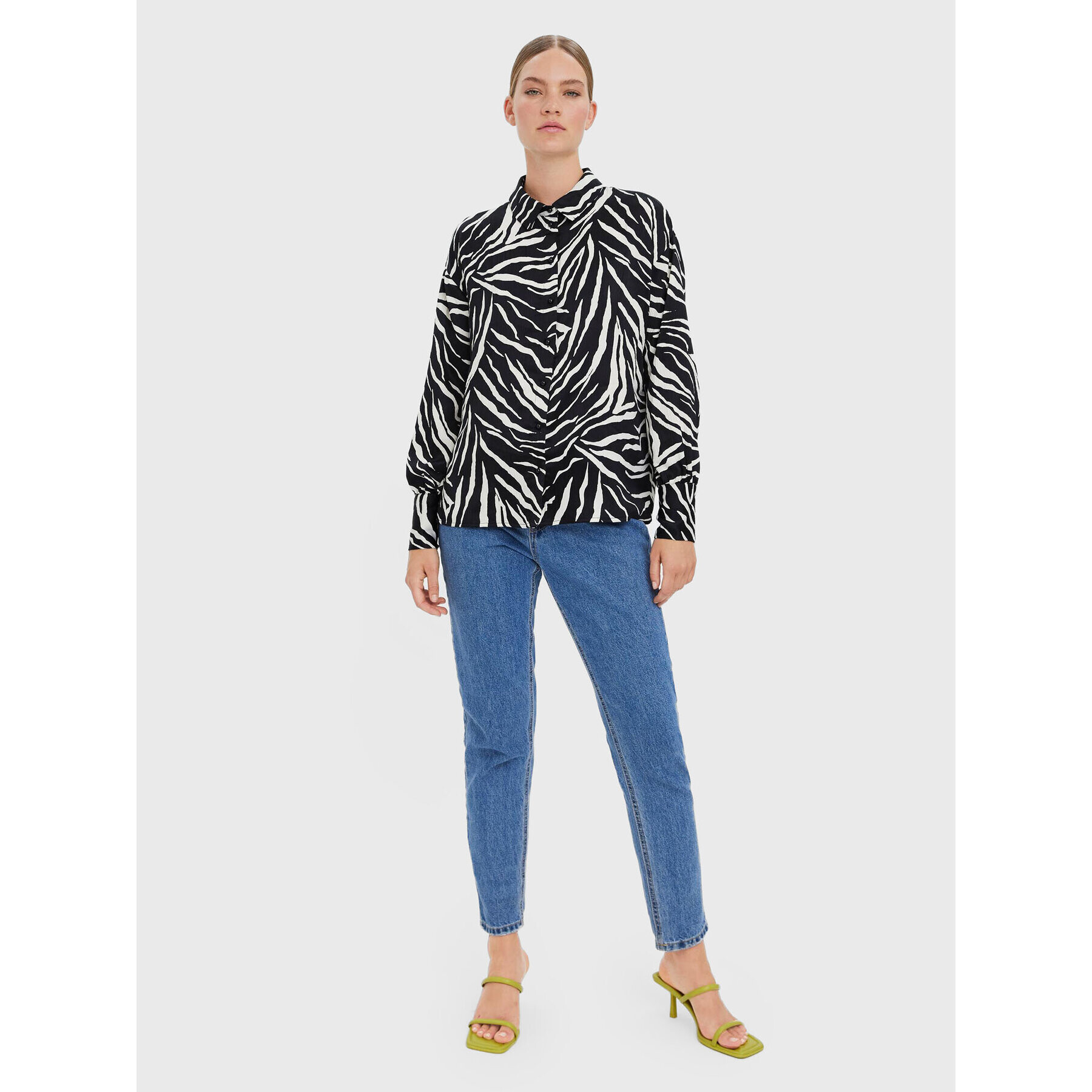 Vero Moda Cămașă Liva 10275278 Negru Relaxed Fit - Pled.ro