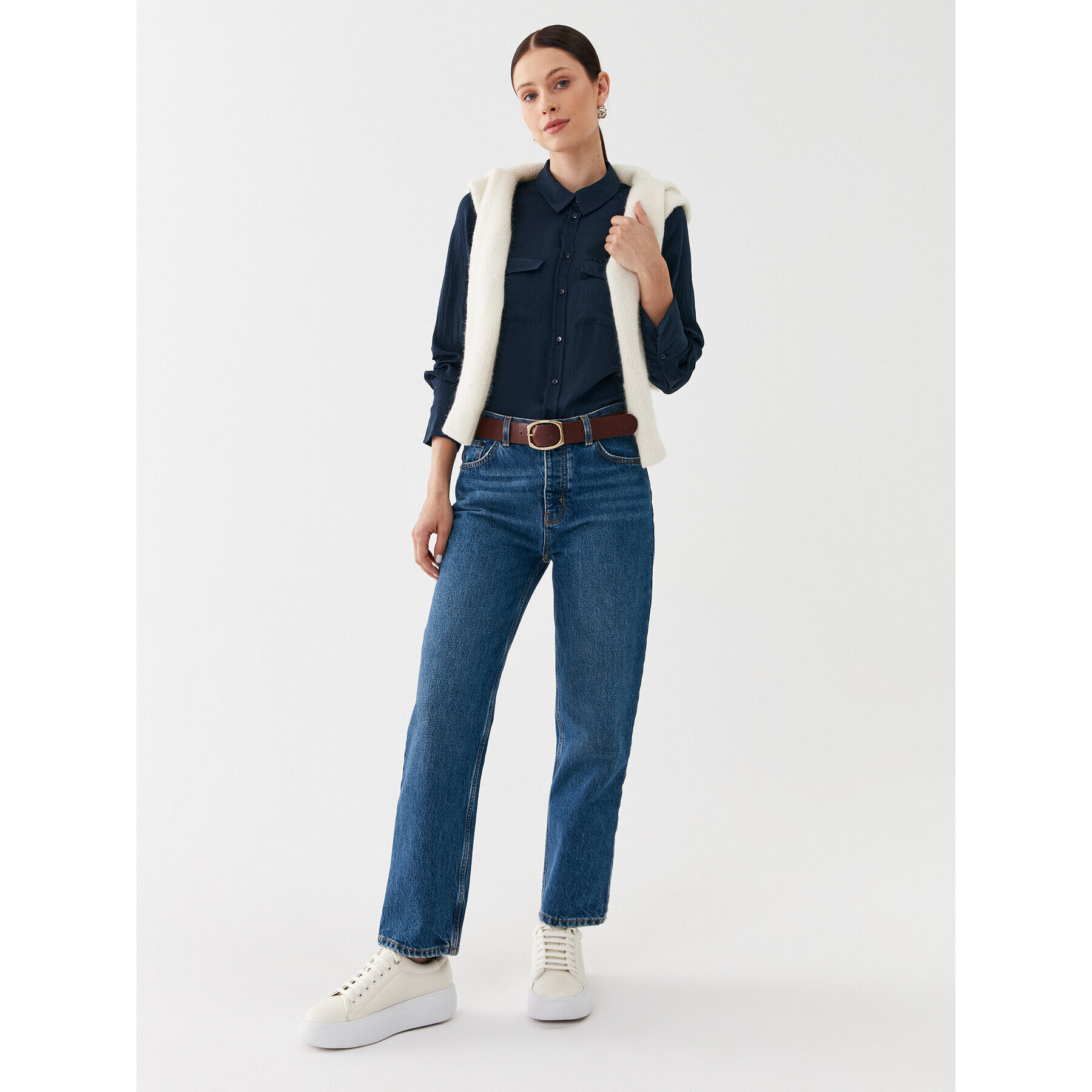 Vero Moda Cămașă Sunny 10260627 Bleumarin Regular Fit - Pled.ro