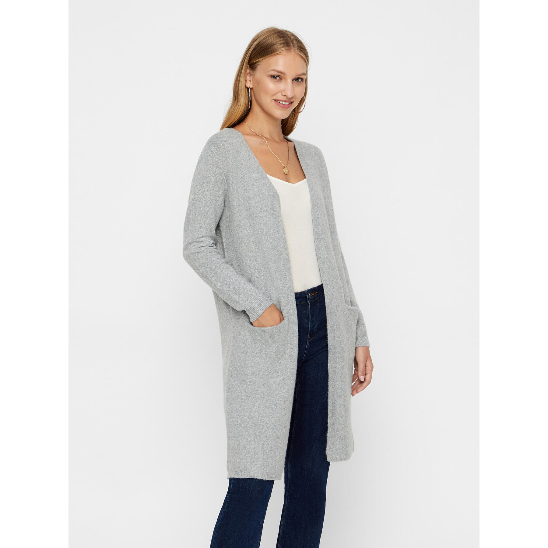 Vero Moda Cardigan 10215434 Gri Regular Fit - Pled.ro