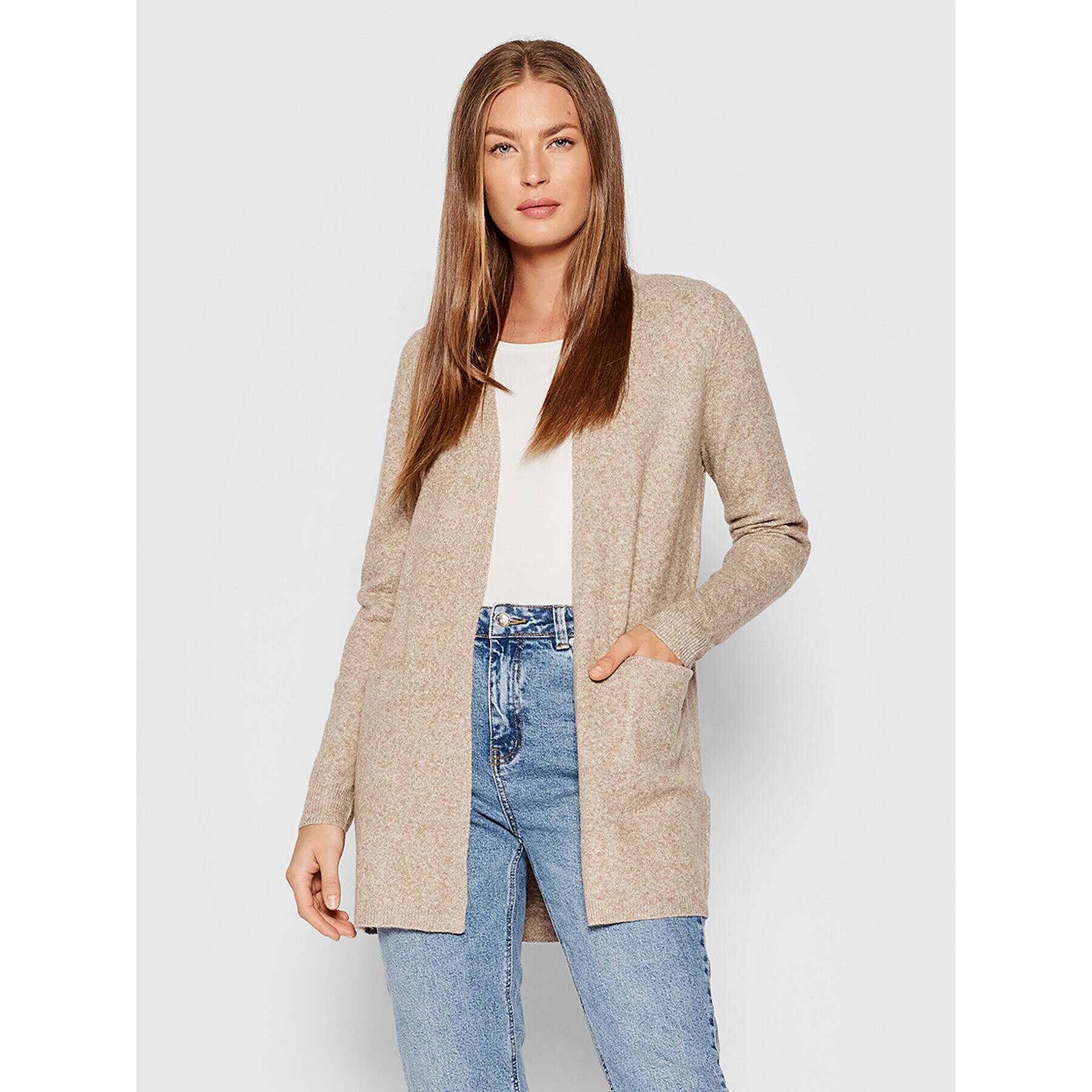 Vero Moda Cardigan Doffy 10240548 Bej Regular Fit - Pled.ro