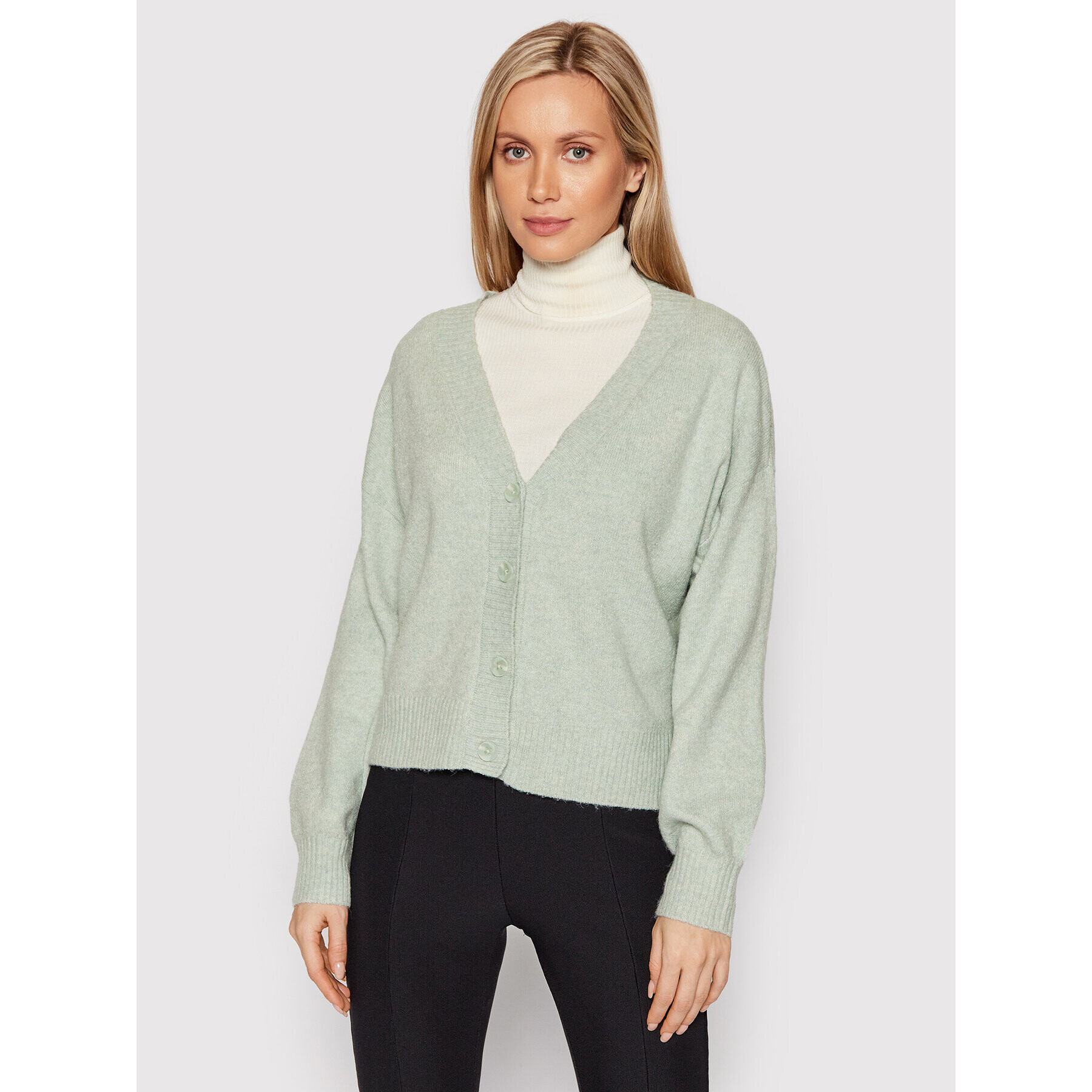 Vero Moda Cardigan Doffy 10259445 Verde Relaxed Fit - Pled.ro