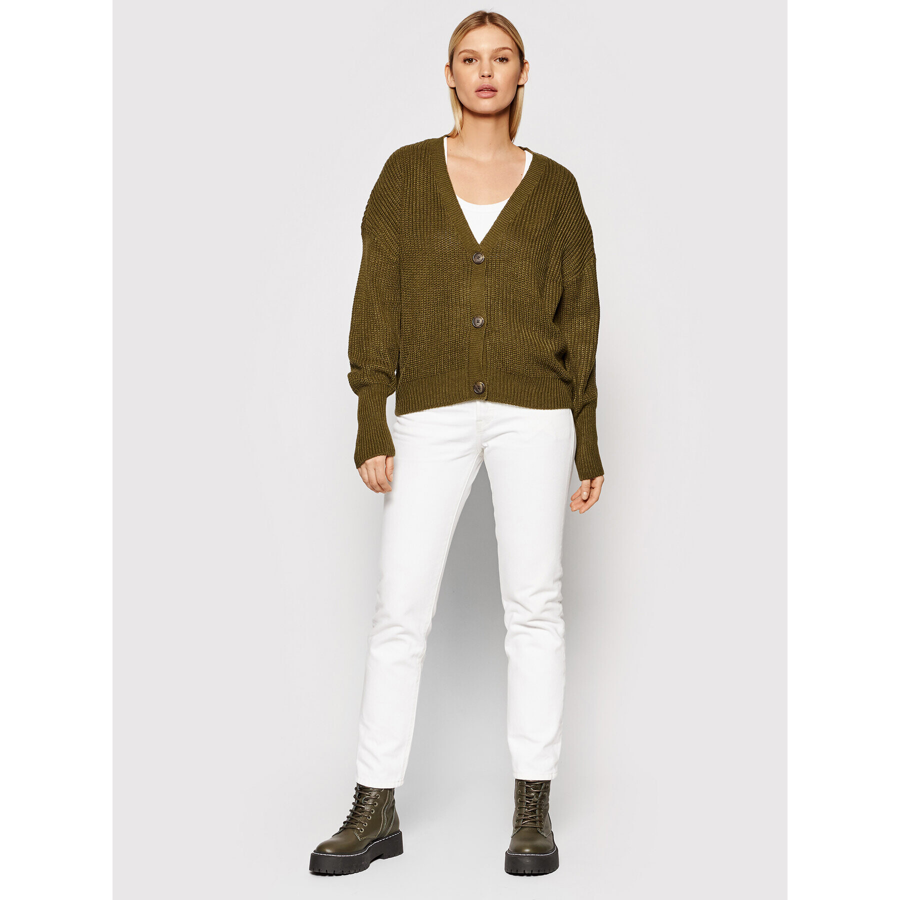 Vero Moda Cardigan Lea 10249632 Verde Relaxed Fit - Pled.ro