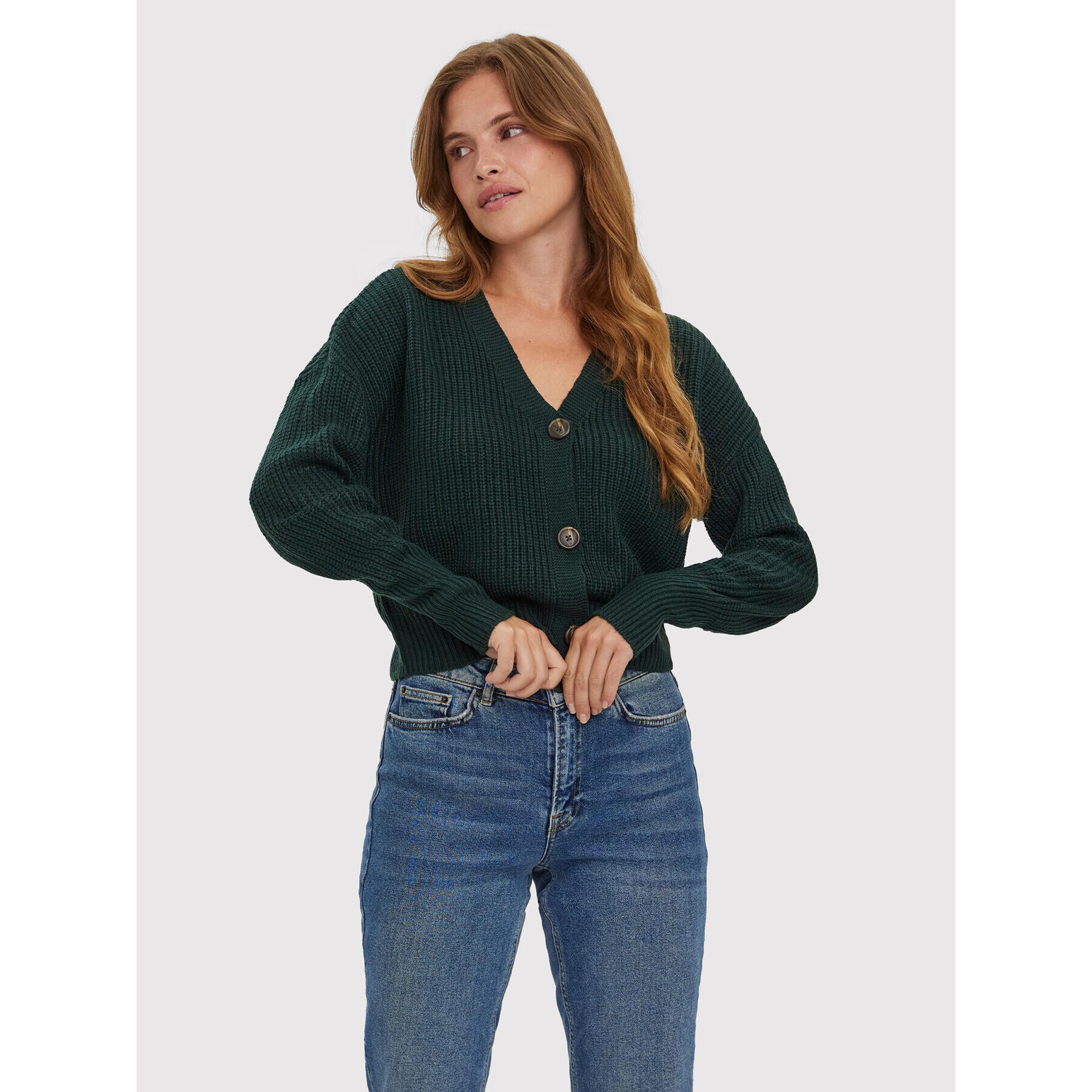 Vero Moda Cardigan Lea 10273853 Verde Relaxed Fit - Pled.ro