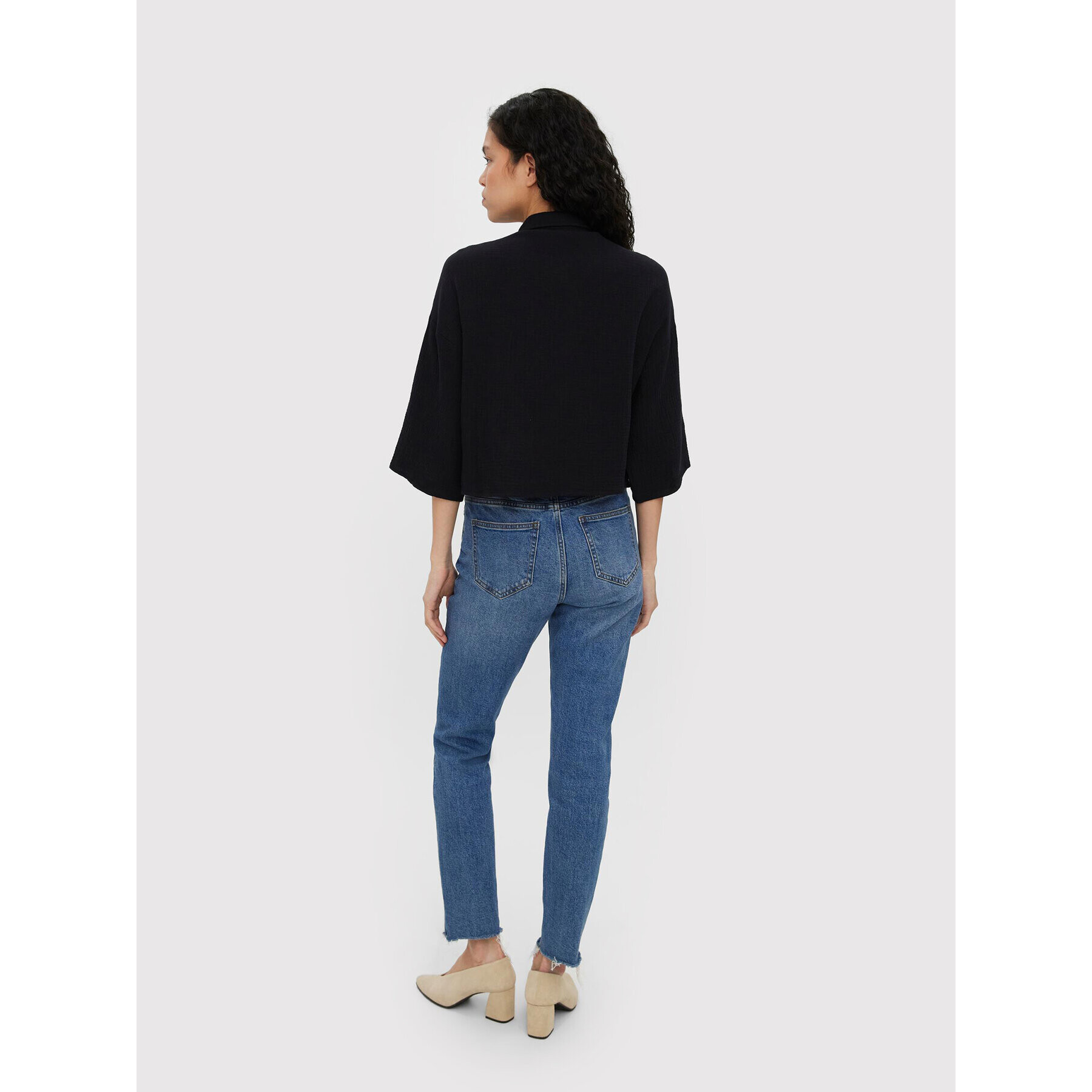 Vero Moda Cămașă Natali 10262929 Negru Relaxed Fit - Pled.ro