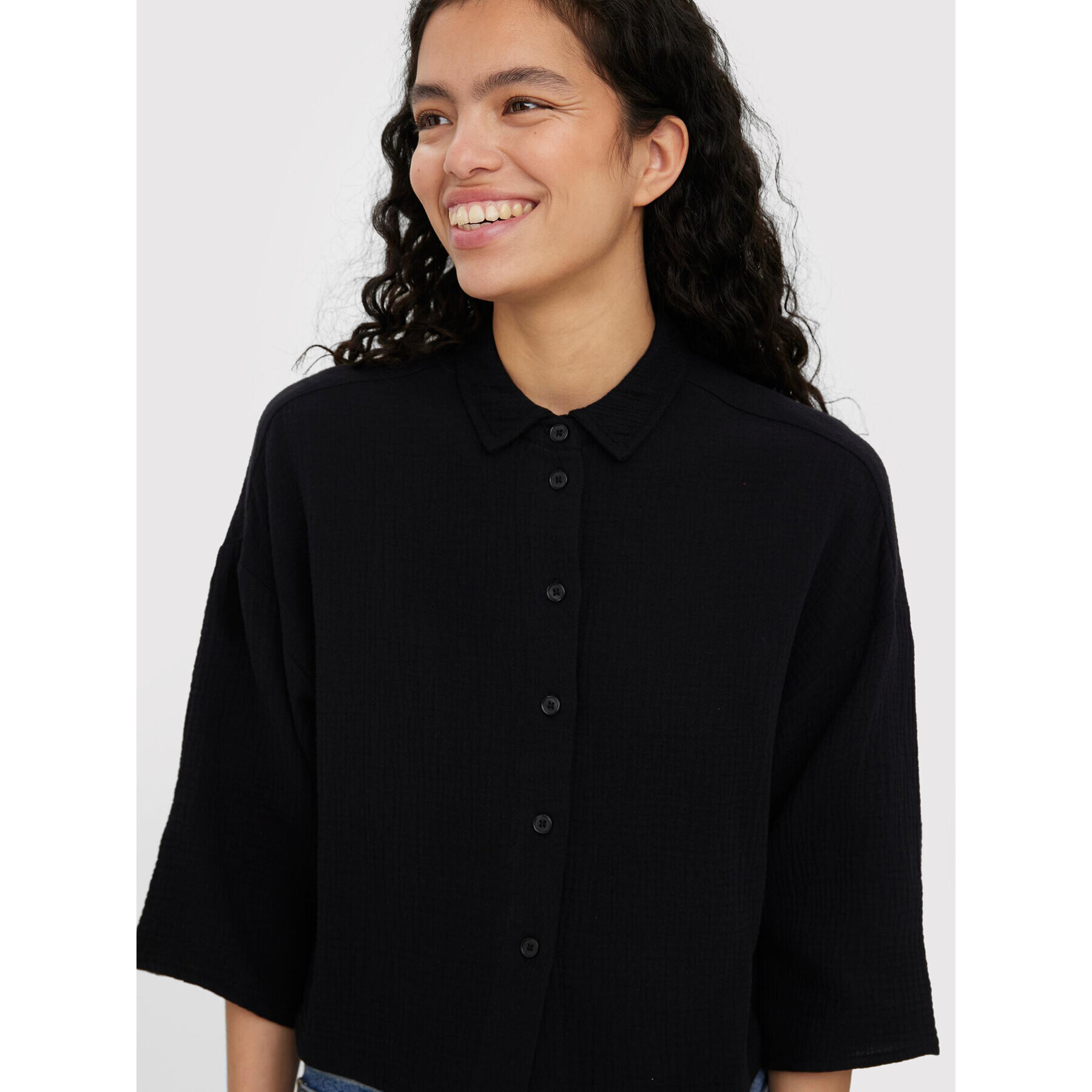 Vero Moda Cămașă Natali 10262929 Negru Relaxed Fit - Pled.ro