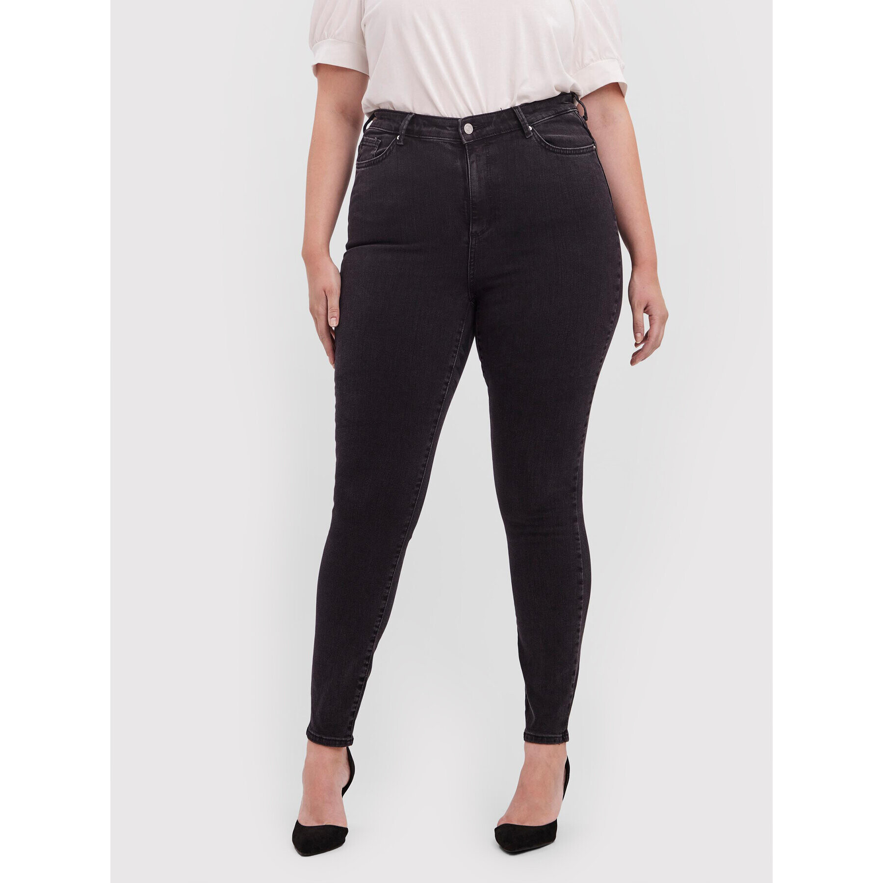 Vero Moda Curve Blugi Sophia 10256520 Negru Skinny Fit - Pled.ro