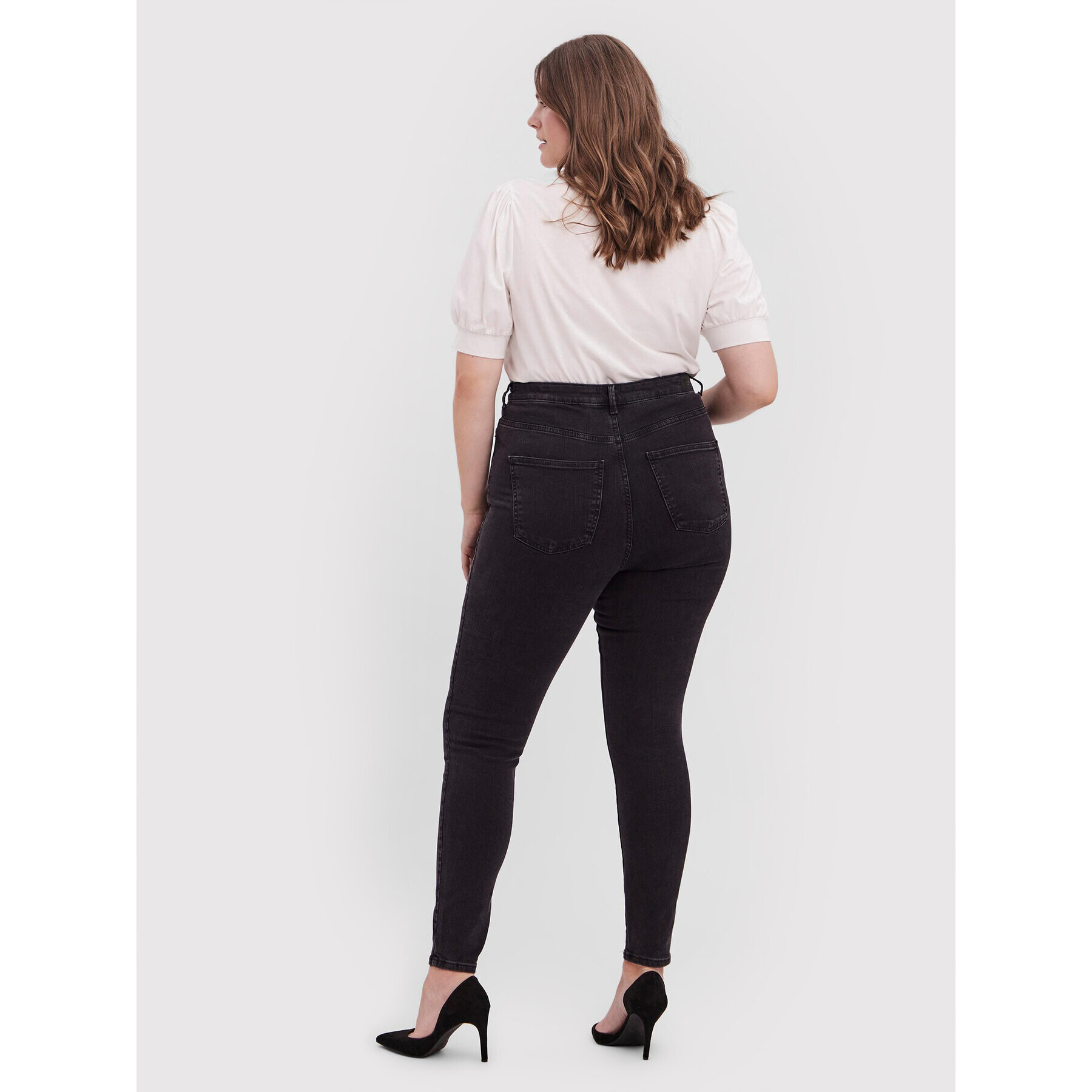 Vero Moda Curve Blugi Sophia 10256520 Negru Skinny Fit - Pled.ro