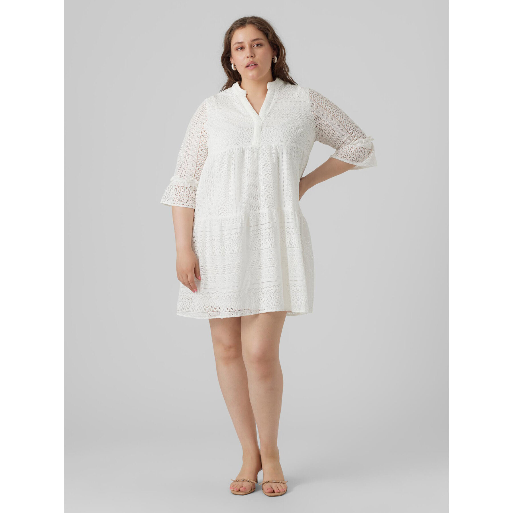 Vero Moda Curve Bluză 10294302 Alb - Pled.ro