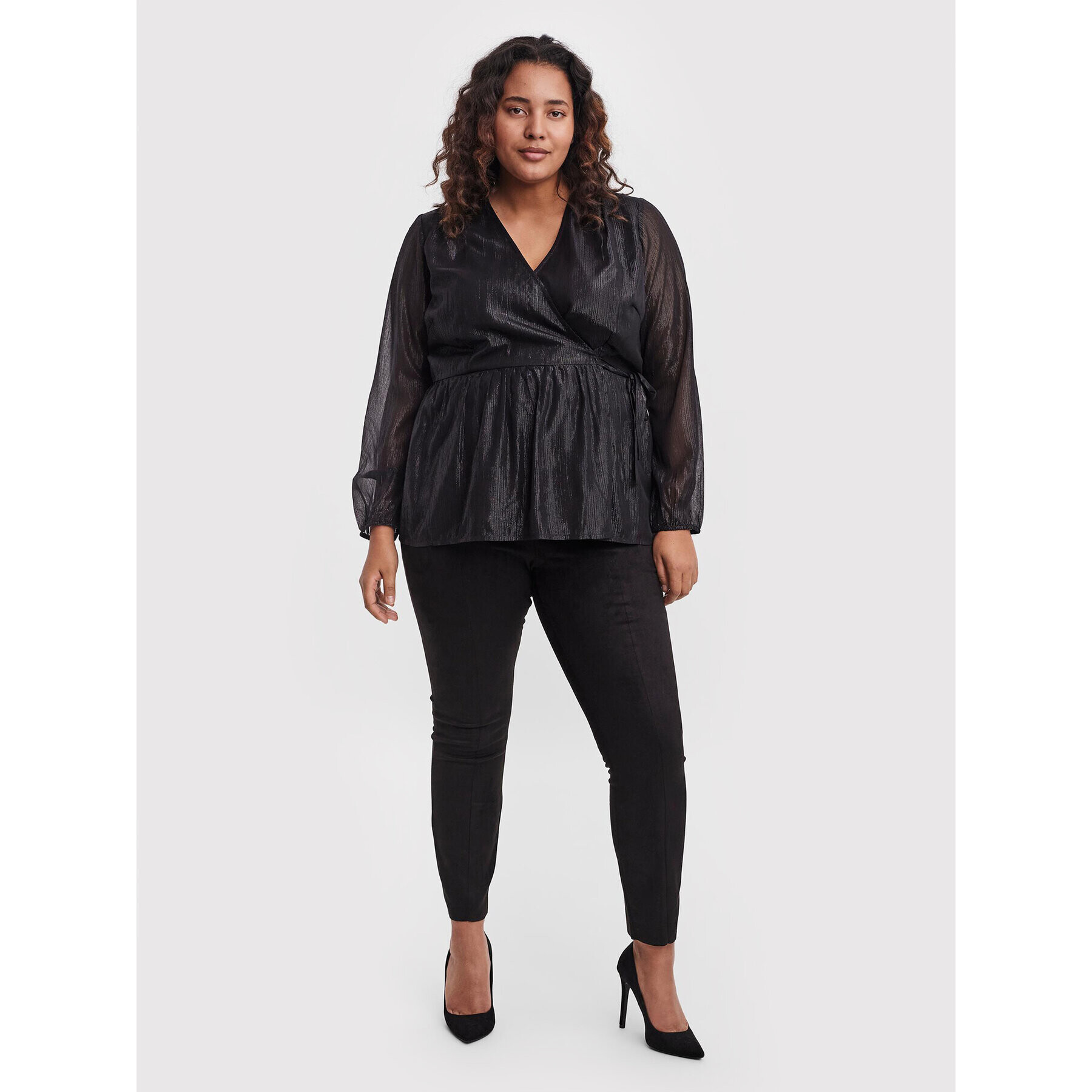 Vero Moda Curve Bluză Lisa 10256711 Negru Regular Fit - Pled.ro