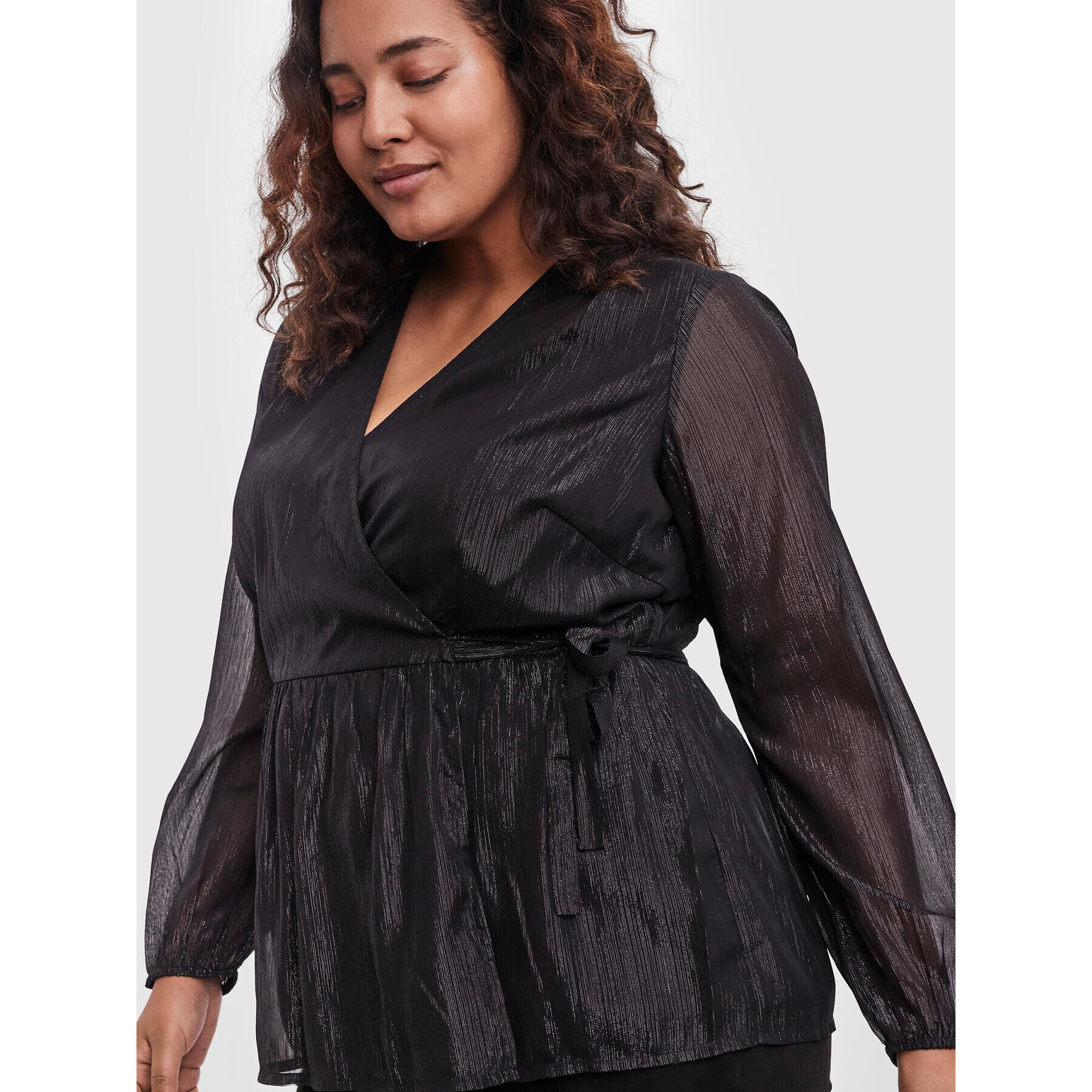 Vero Moda Curve Bluză Lisa 10256711 Negru Regular Fit - Pled.ro