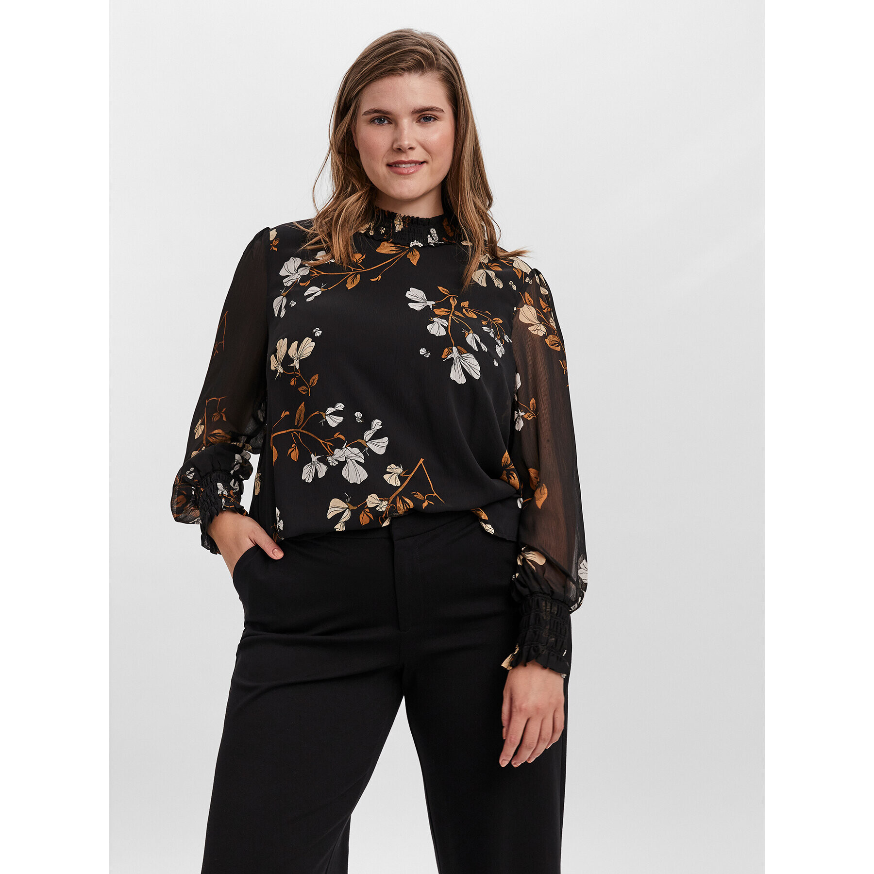 Vero Moda Curve Bluză Nilla 10264928 Negru Regular Fit - Pled.ro