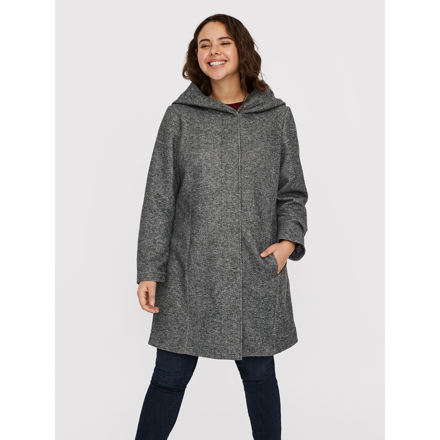 Vero Moda Curve Palton Verodona 10221831 Gri Regular Fit - Pled.ro