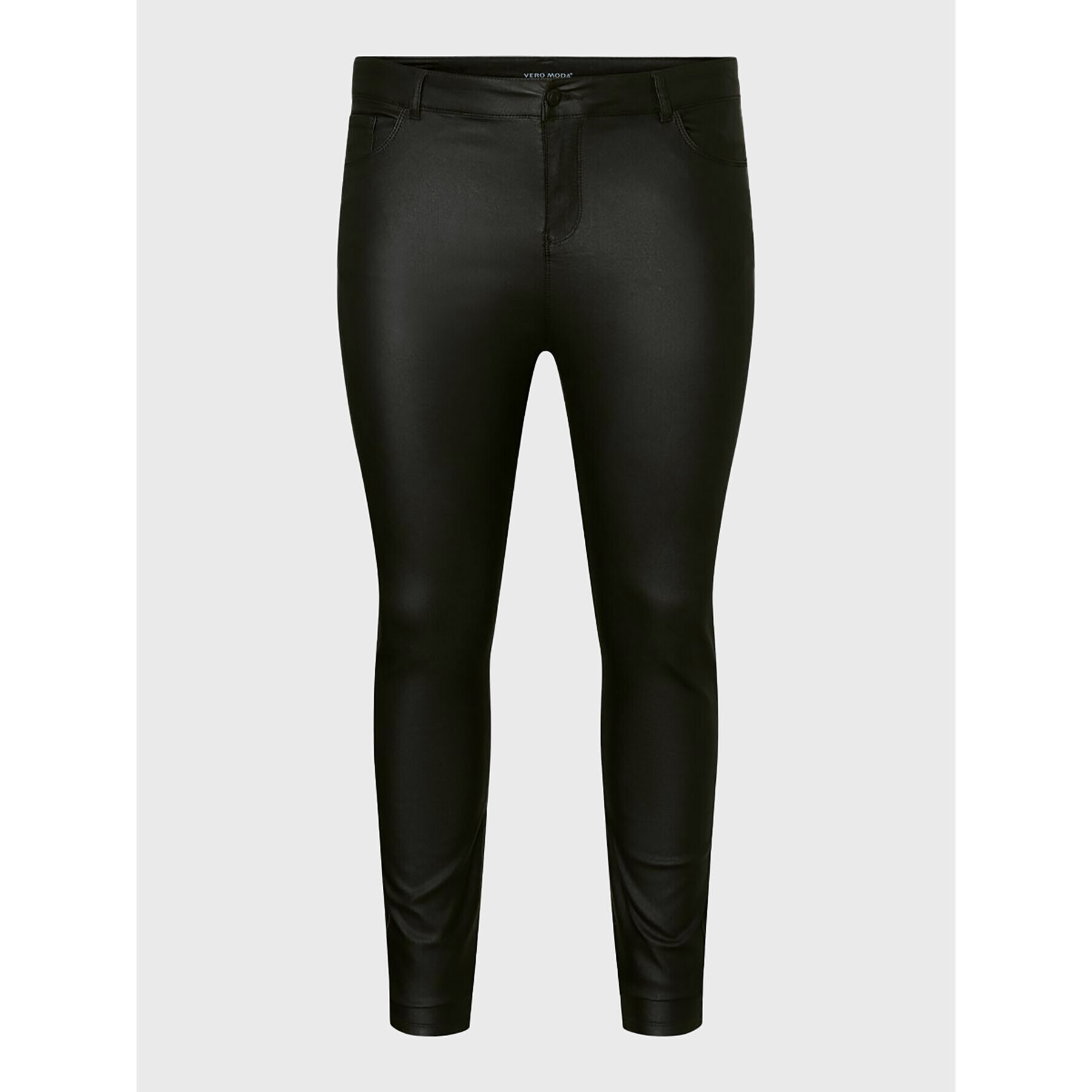 Vero Moda Curve Pantaloni din imitație de piele Seven 10223326 Negru Slim Fit - Pled.ro