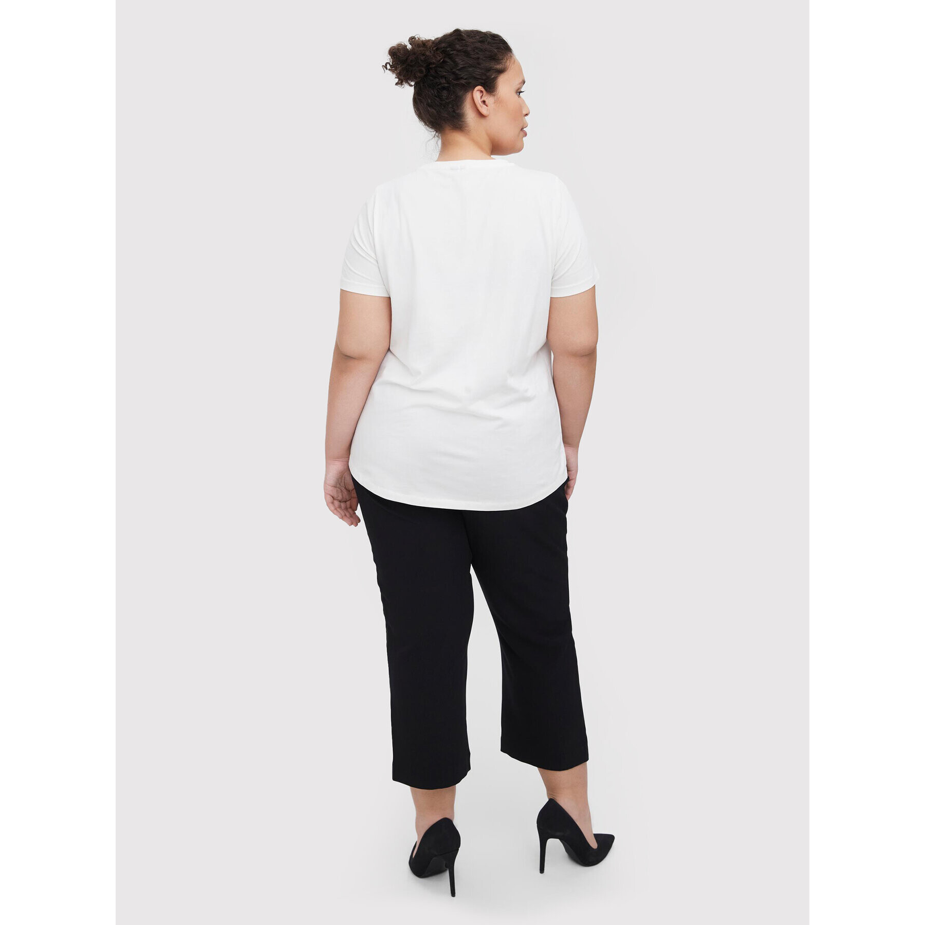 Vero Moda Curve Tricou Salie 10263776 Alb Regular Fit - Pled.ro