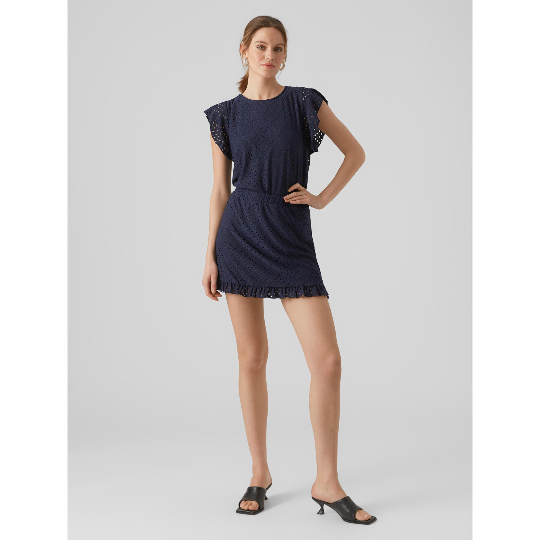 Vero Moda Fustă mini Tassa 10286069 Bleumarin Regular Fit - Pled.ro