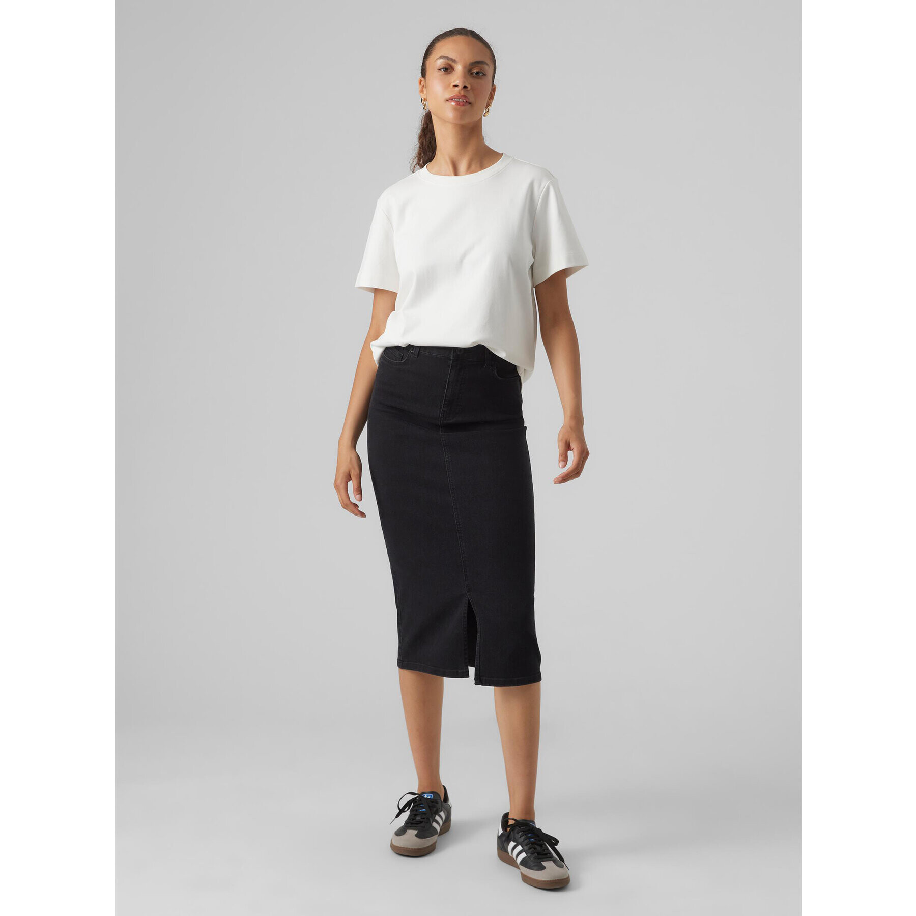 Vero Moda Fustă tip creion Lina 10300188 Negru Regular Fit - Pled.ro