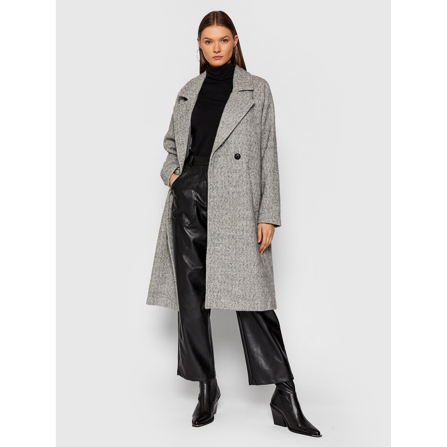 Vero Moda Palton de iarnă Jaida 10250985 Gri Regular Fit - Pled.ro