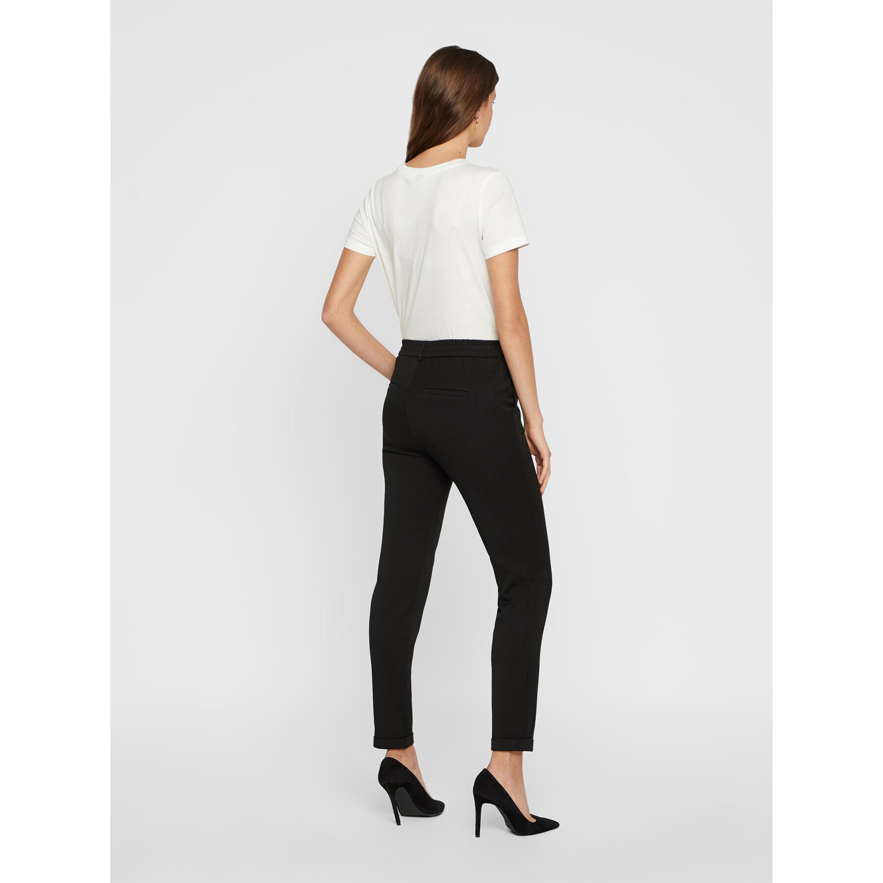 Vero Moda Pantaloni chino Maya 10225280 Negru Regular Fit - Pled.ro